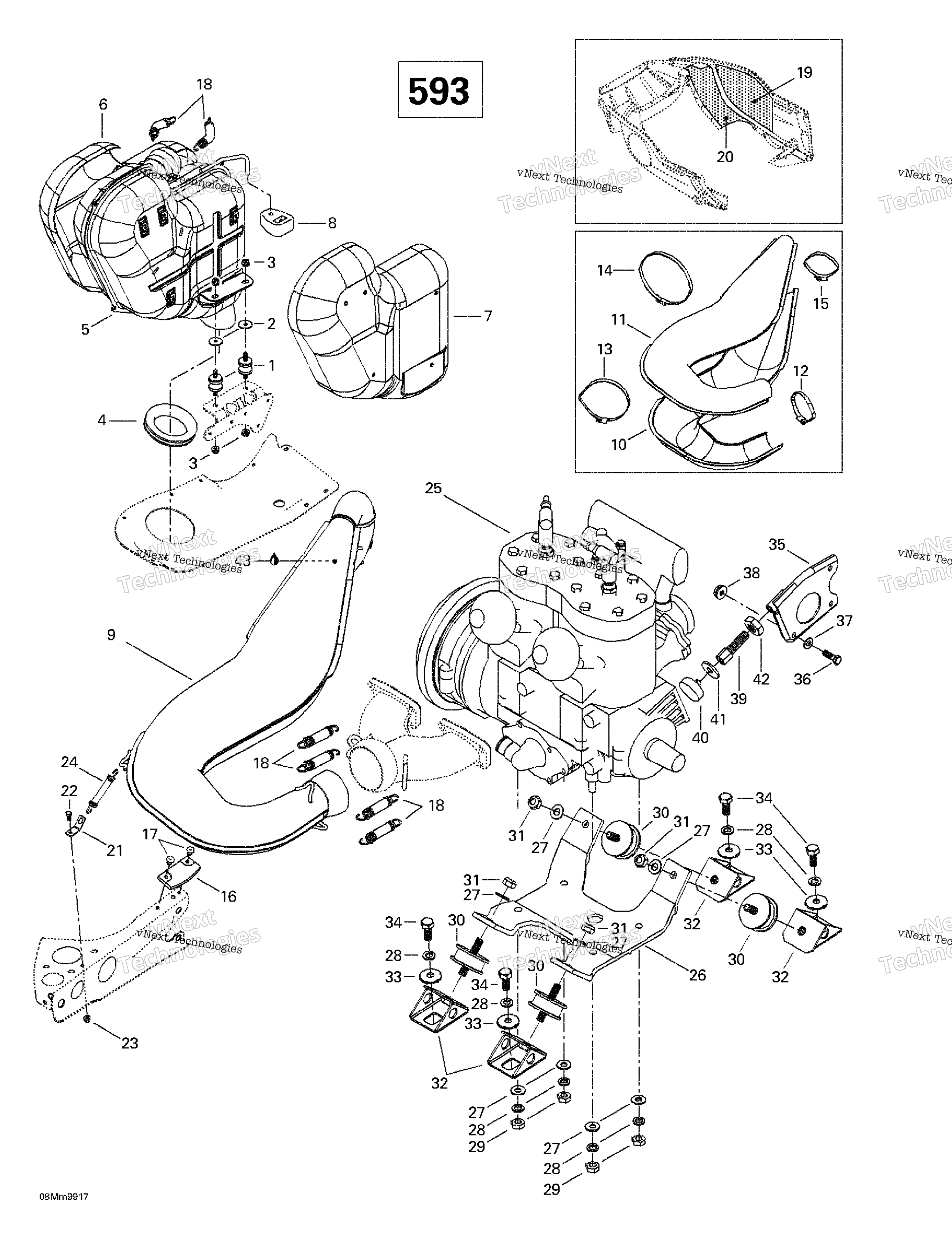 Двигатель Support And Muffler (593)