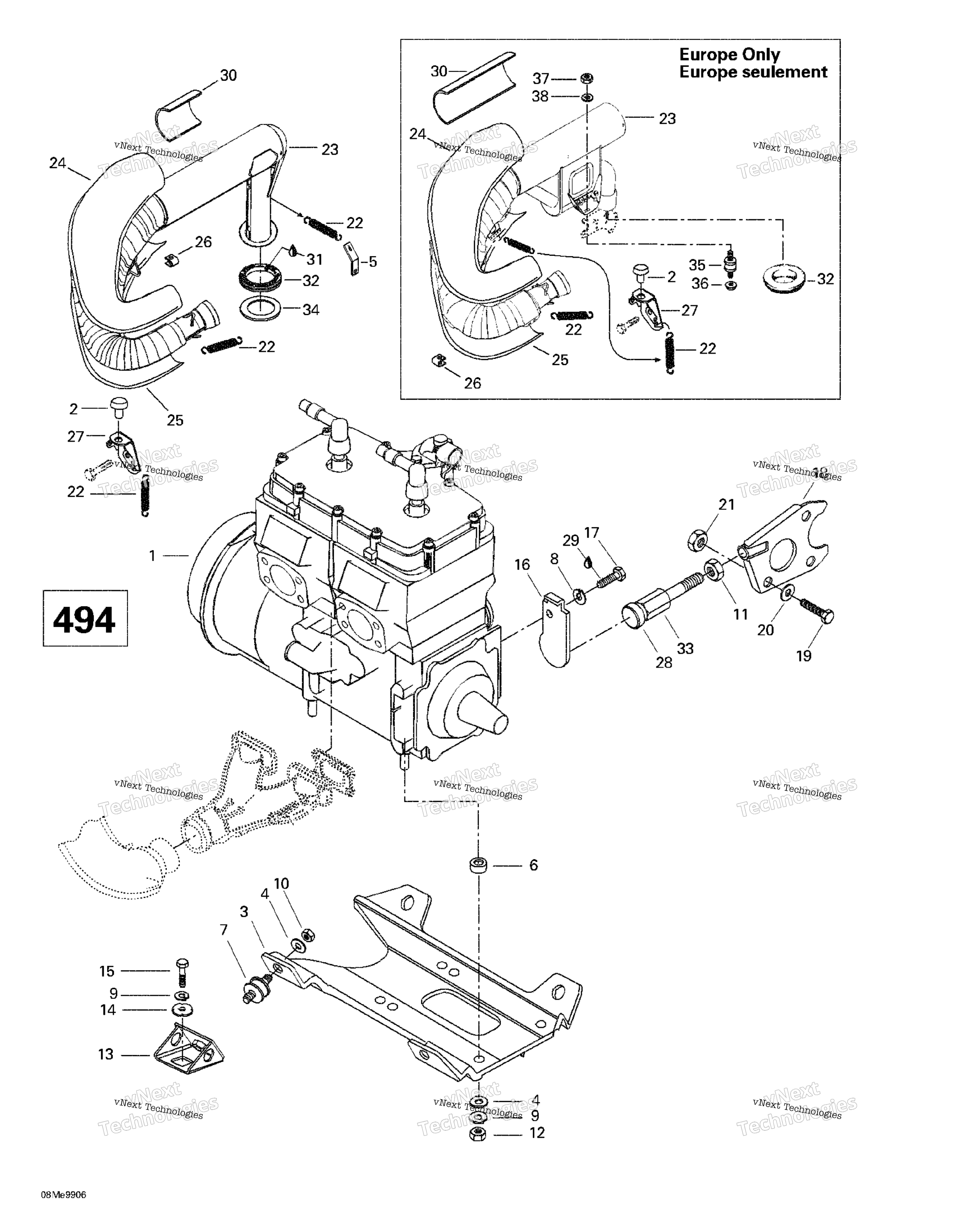 Двигатель Support And Muffler (494)