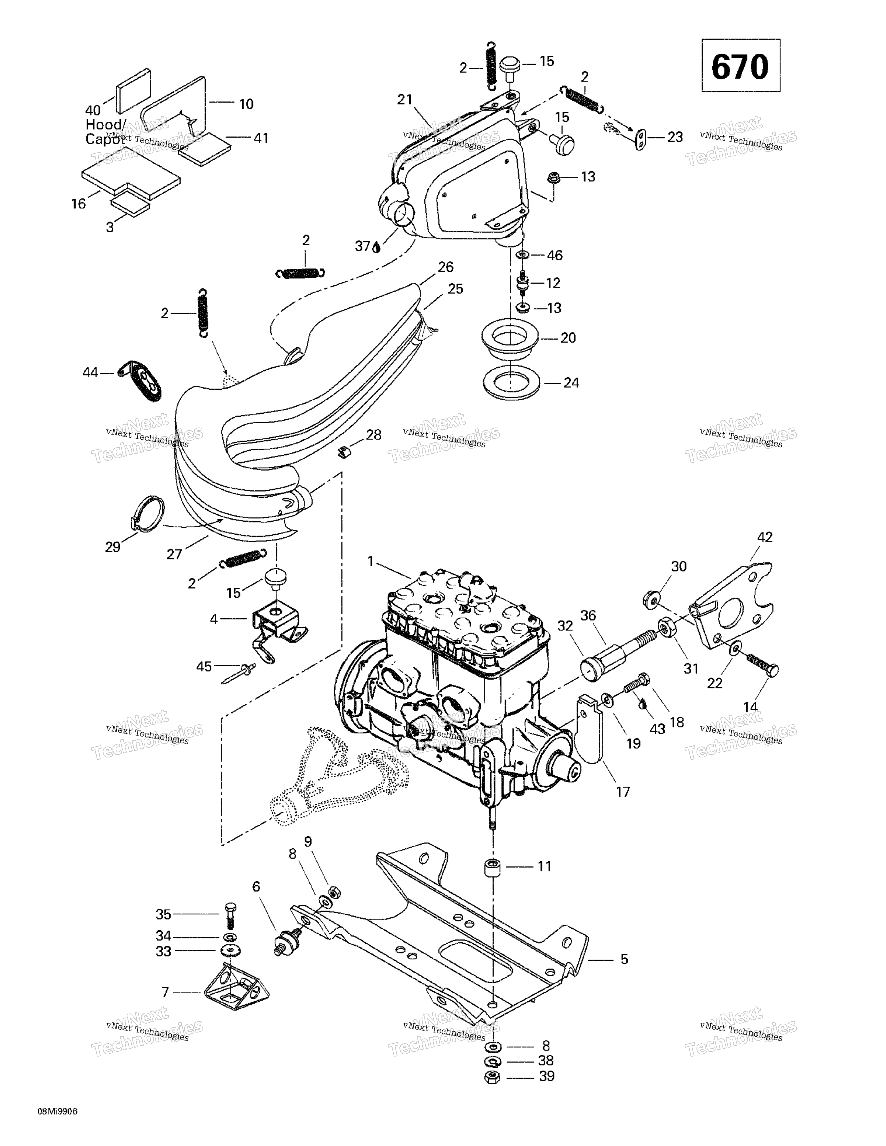Двигатель Support And Muffler (670)