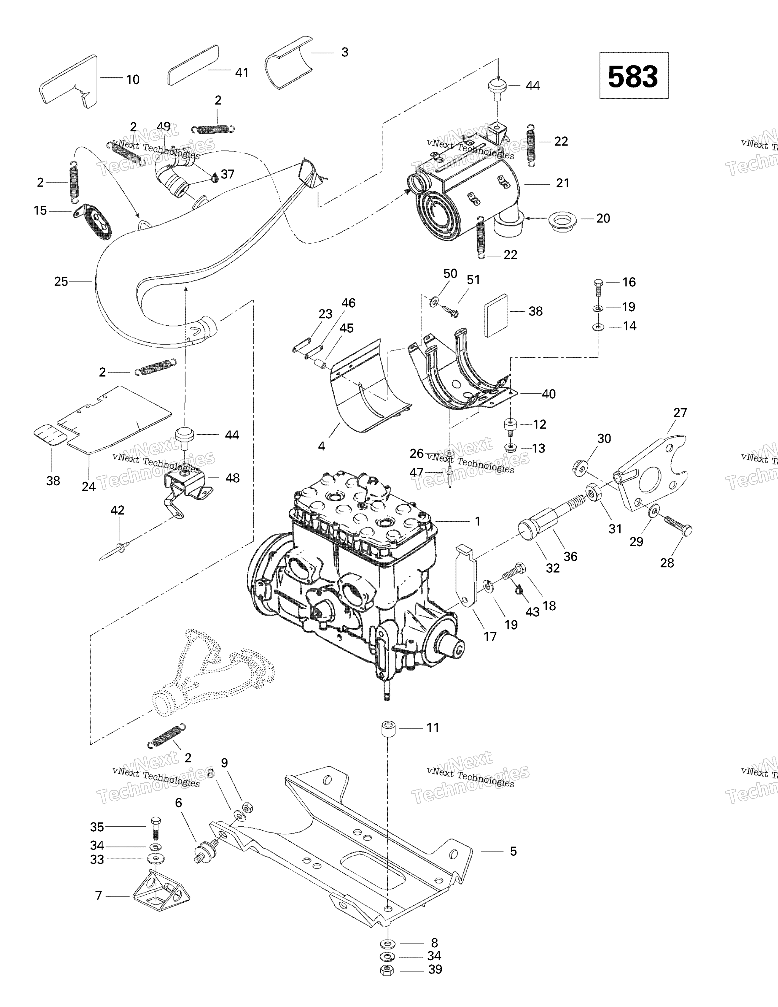 Двигатель Support And Muffler (583)