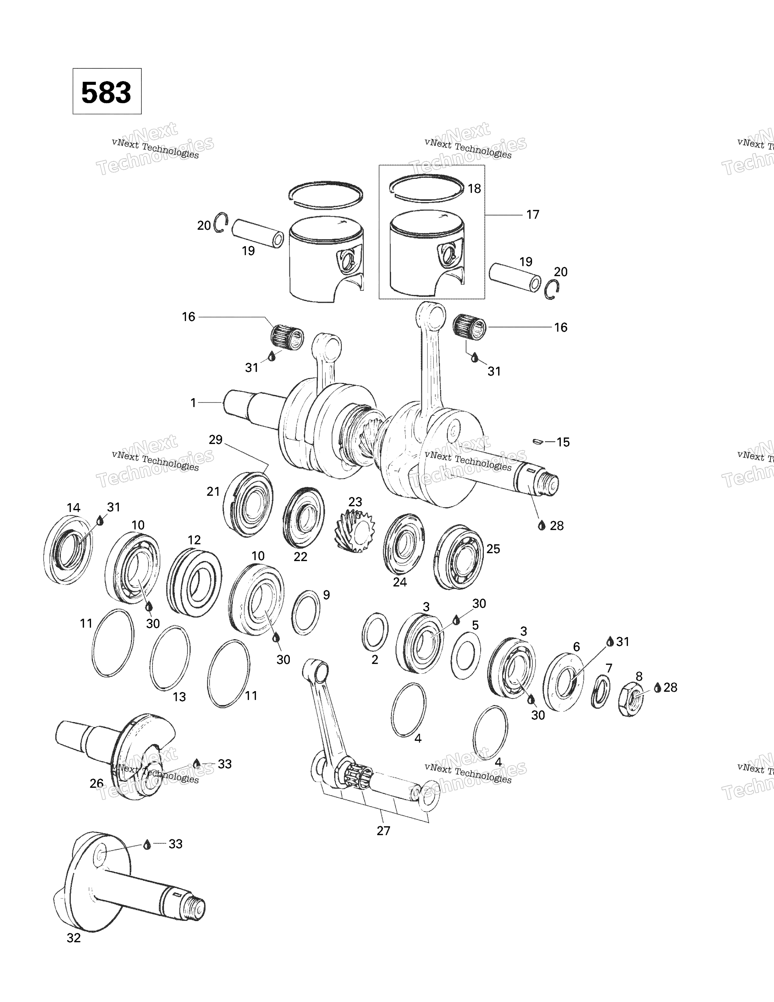 Коленчатый вал And Pistons (583)