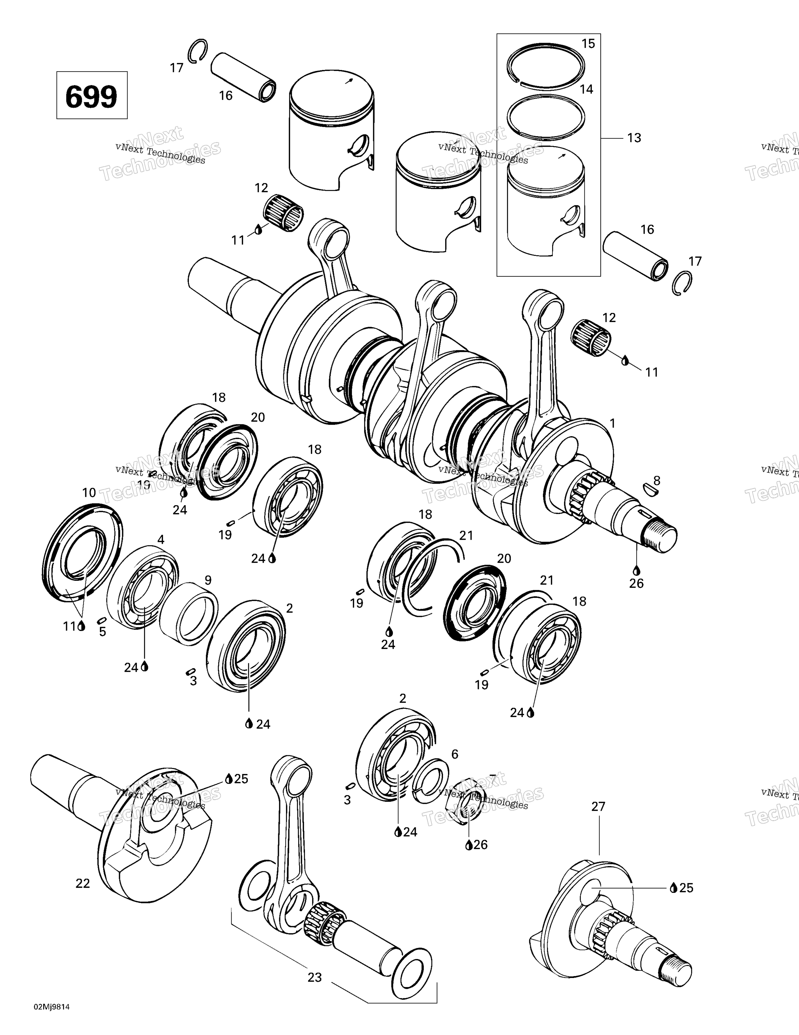 Коленчатый вал And Pistons (699)