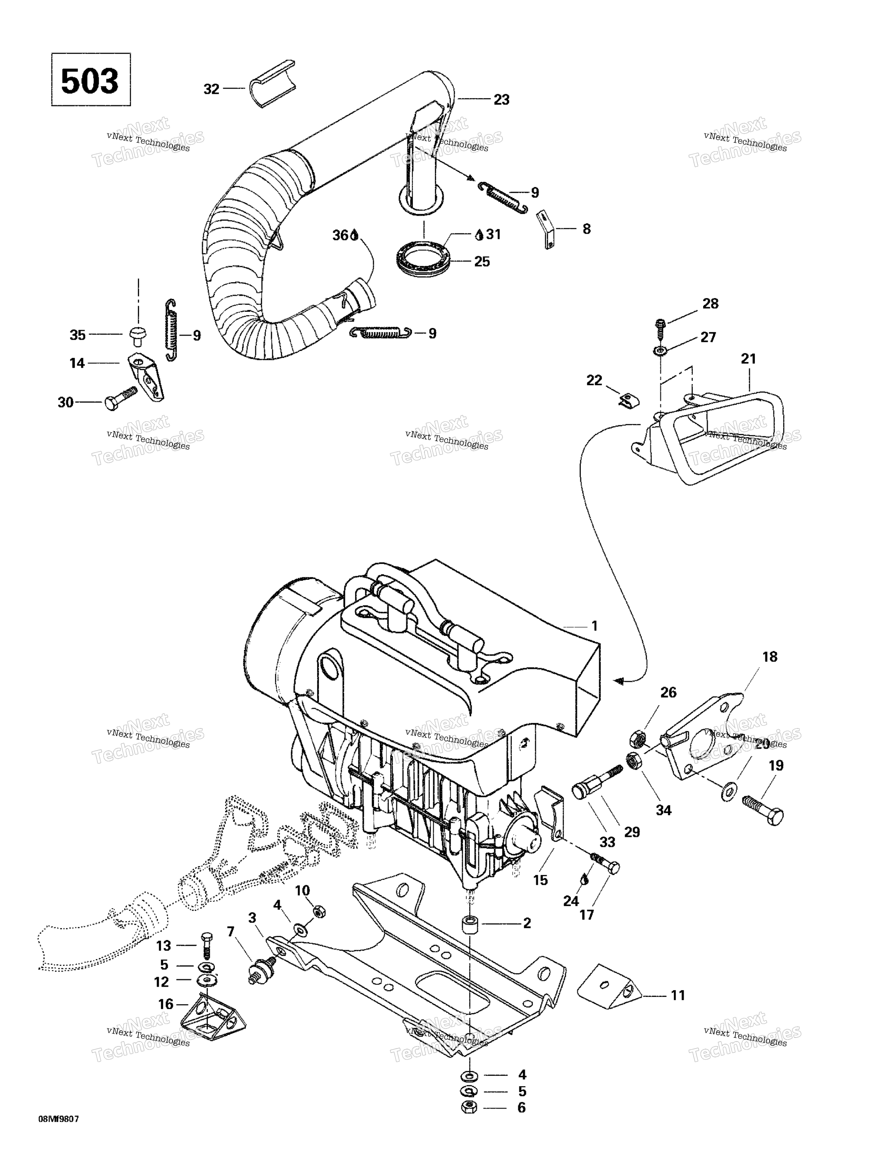 Двигатель Support And Muffler (503)