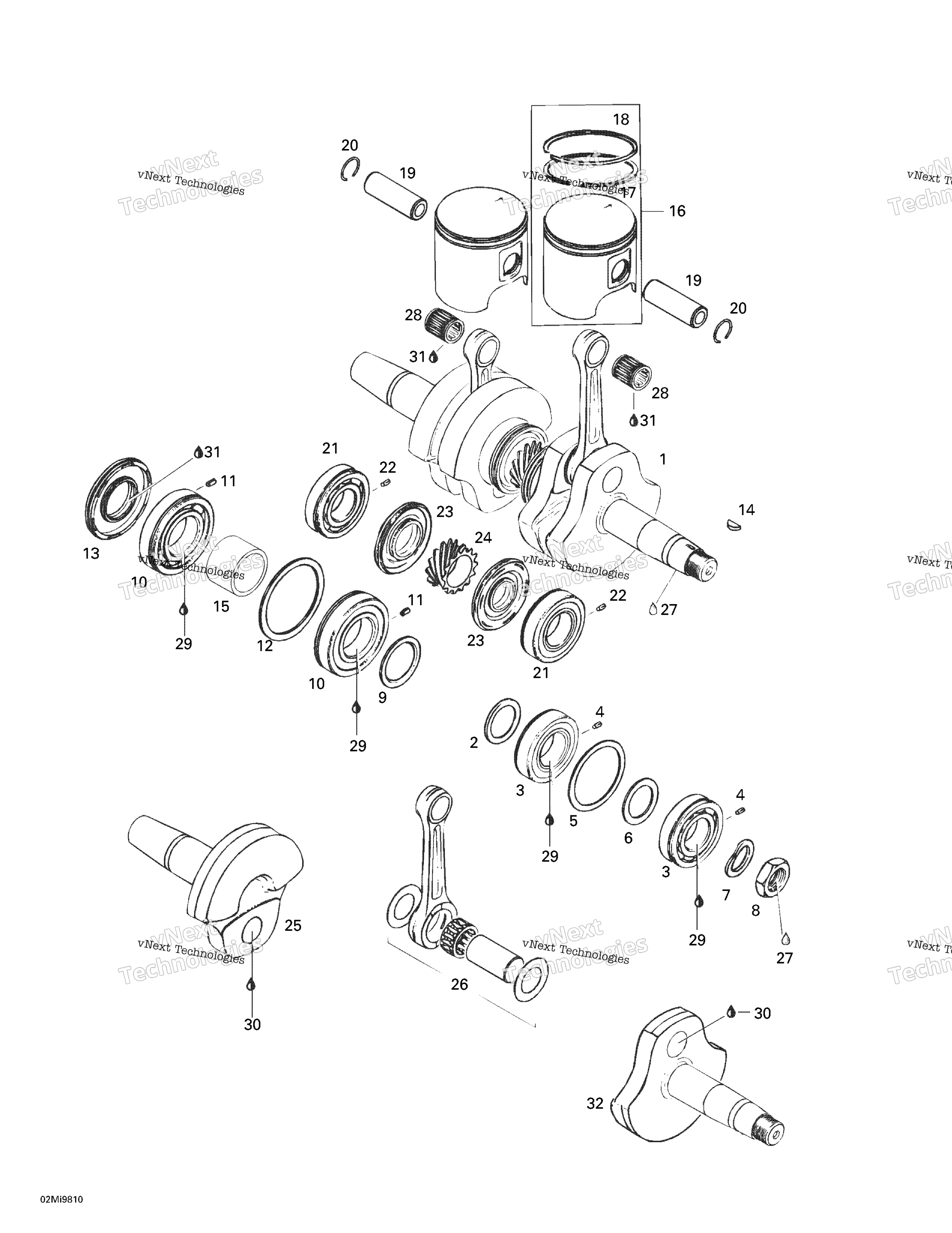 Коленчатый вал And Pistons