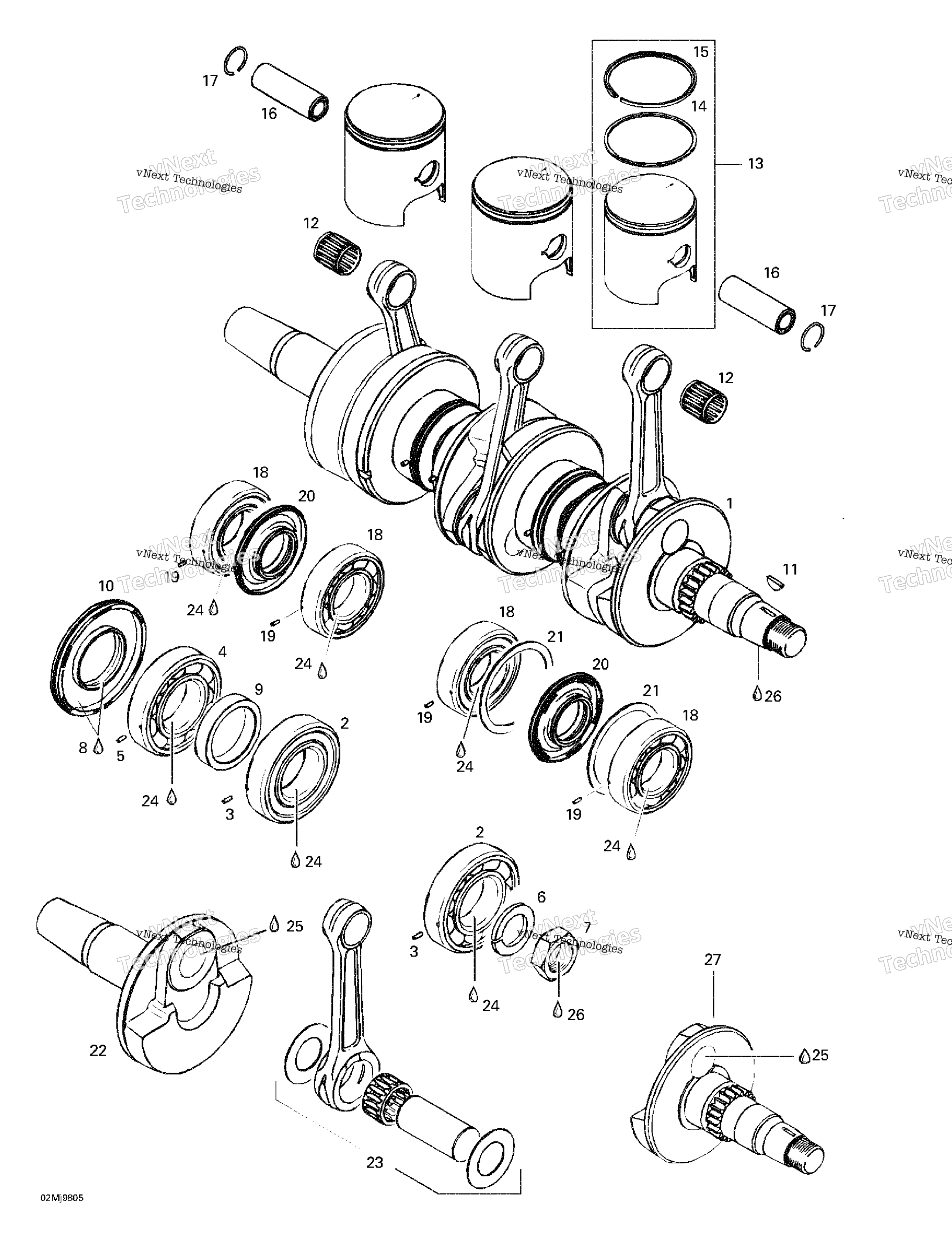 Коленчатый вал And Pistons
