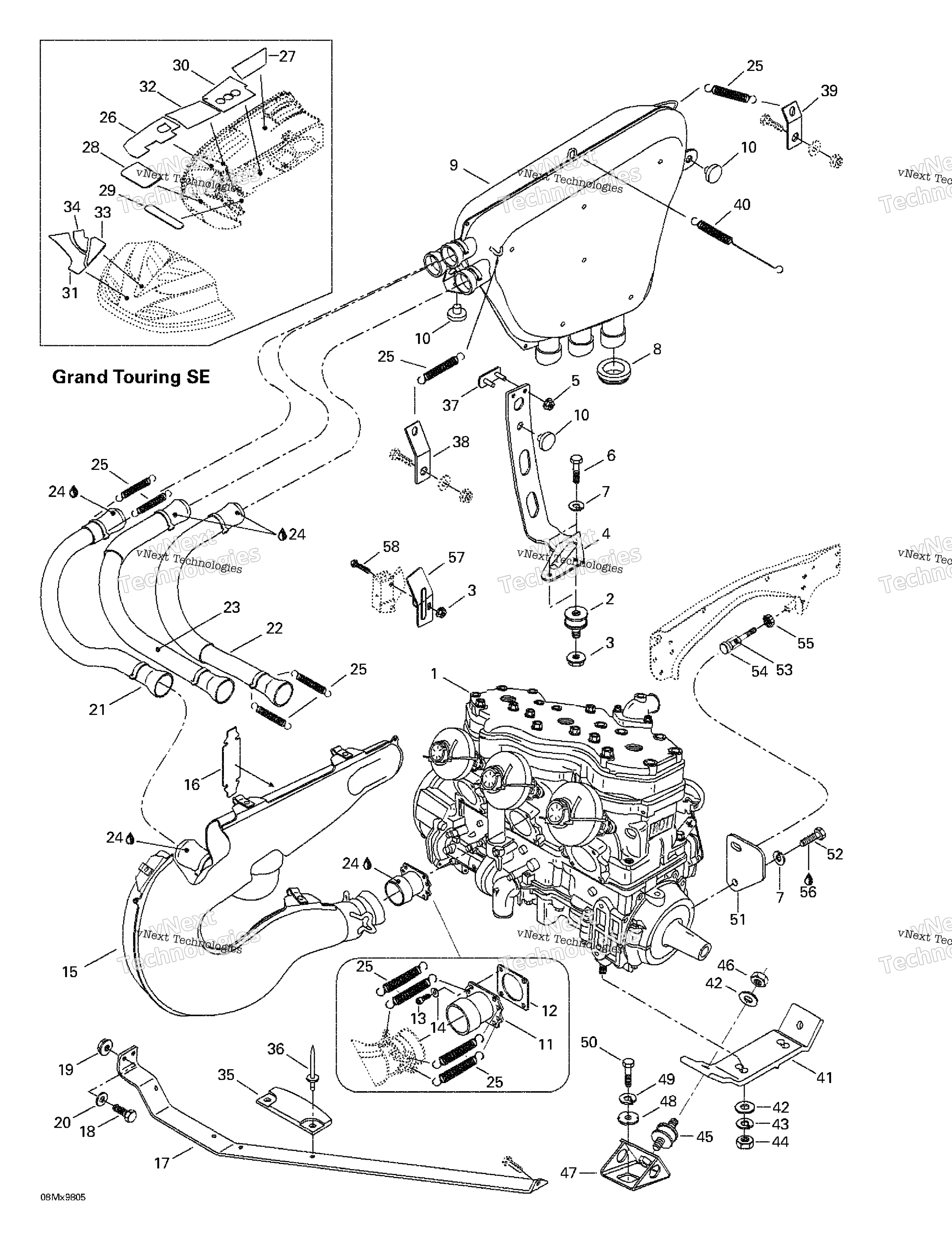 Двигатель Support And Muffler (Grand Touring Se)