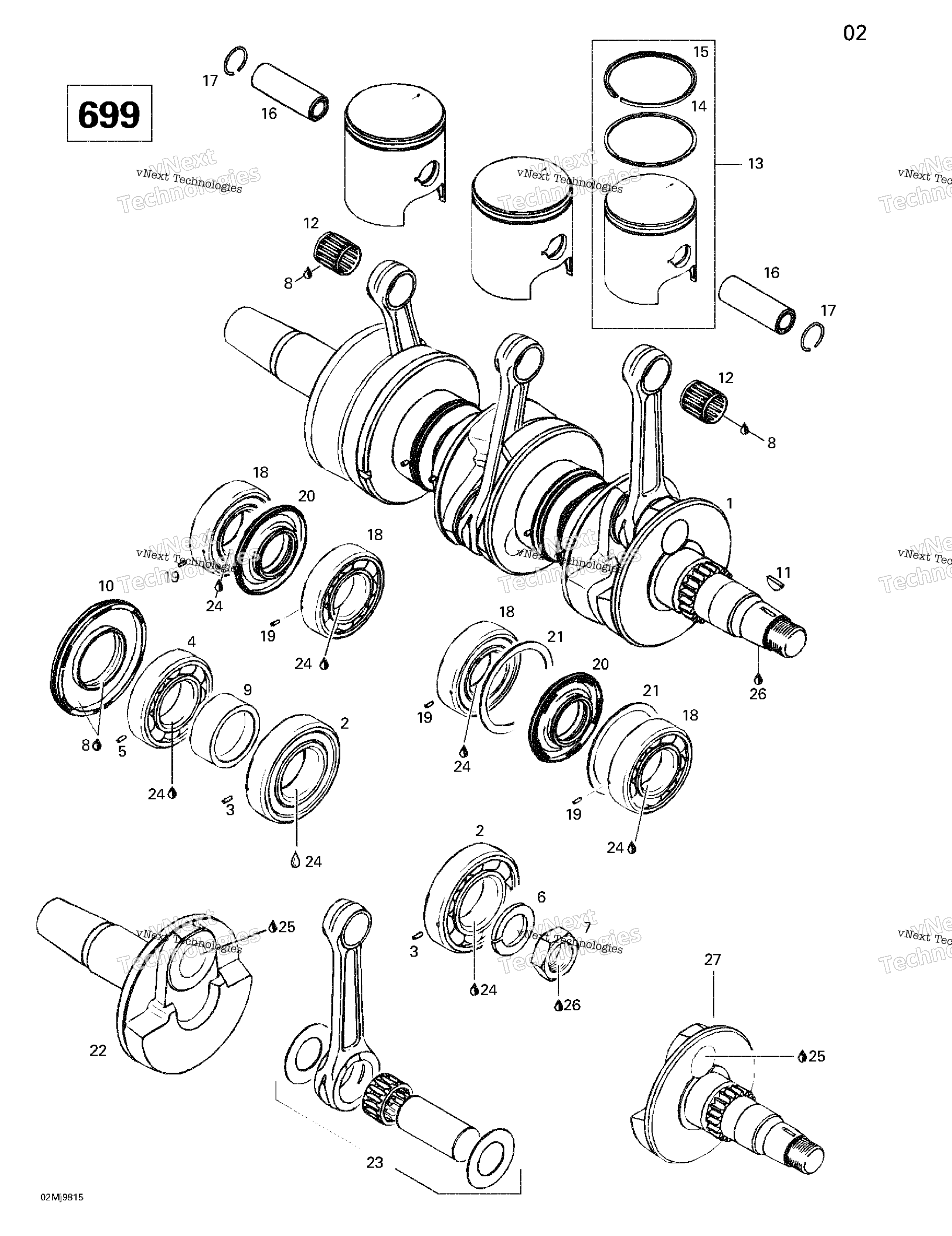 Коленчатый вал And Pistons (699)