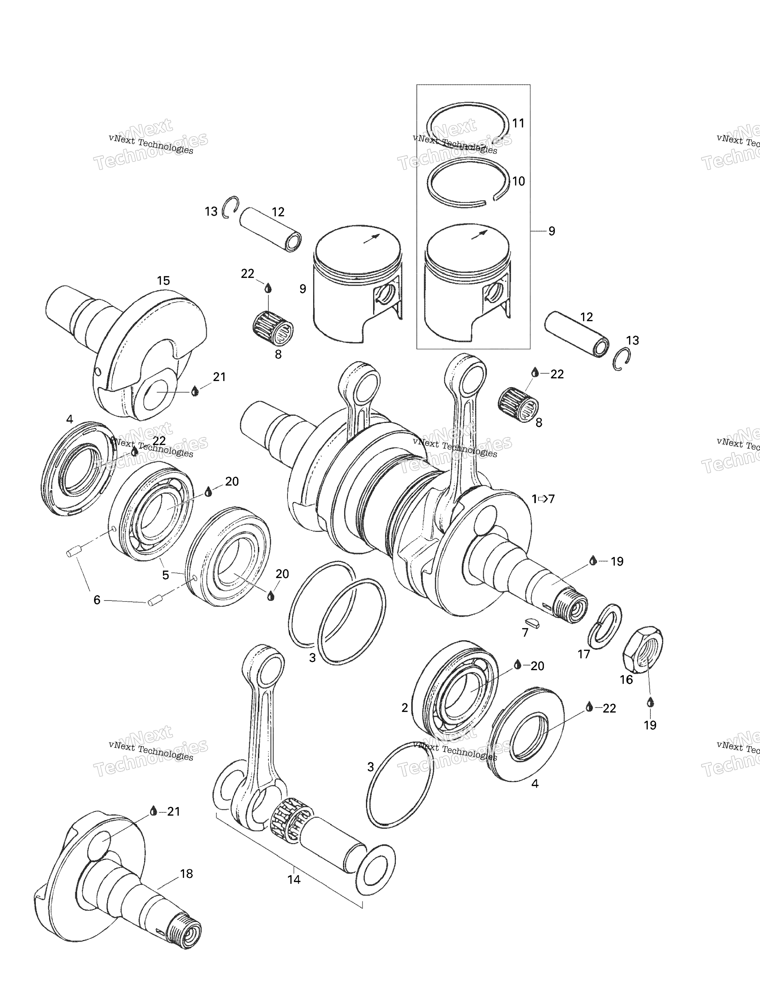 Коленчатый вал And Pistons