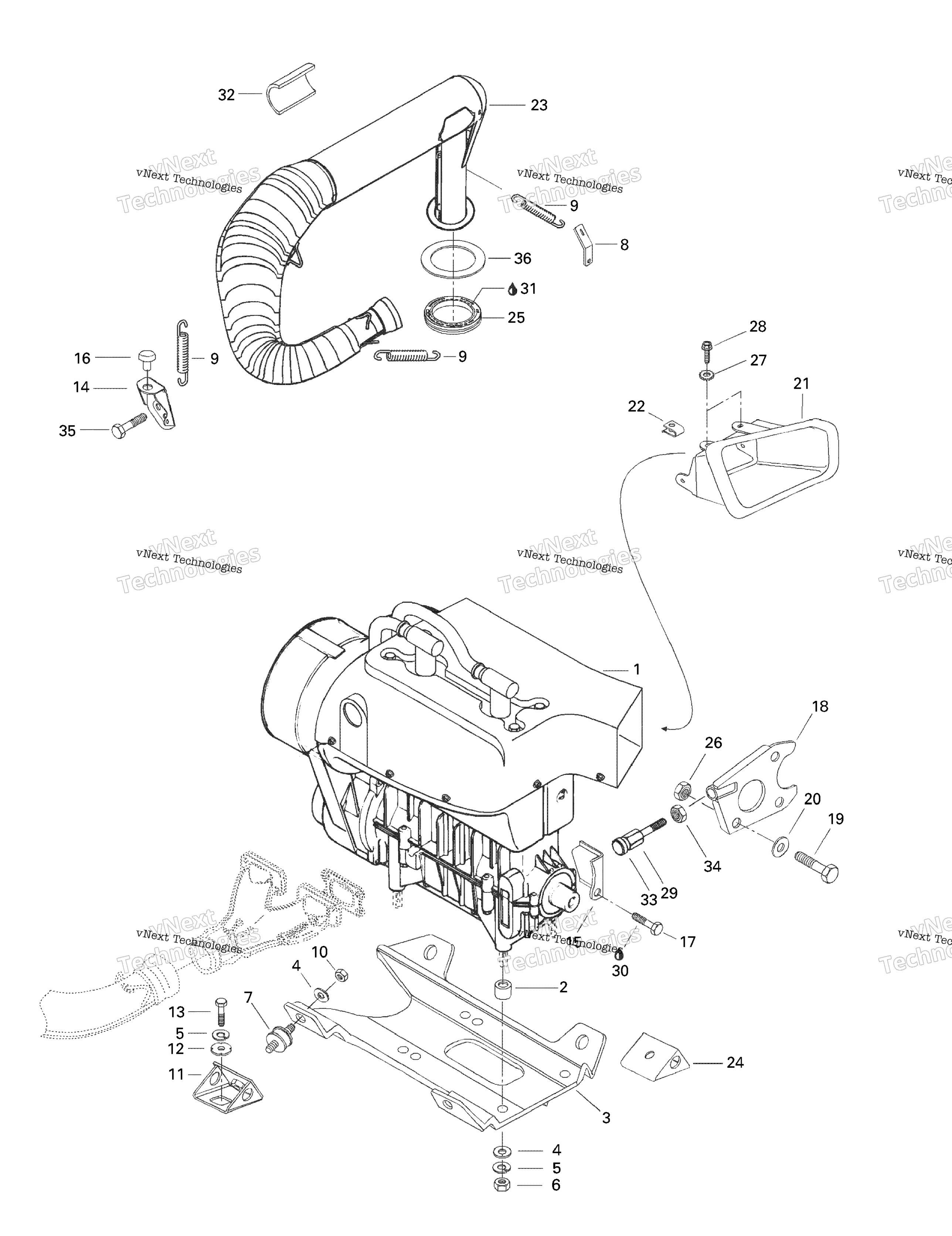 Двигатель Support And Muffler
