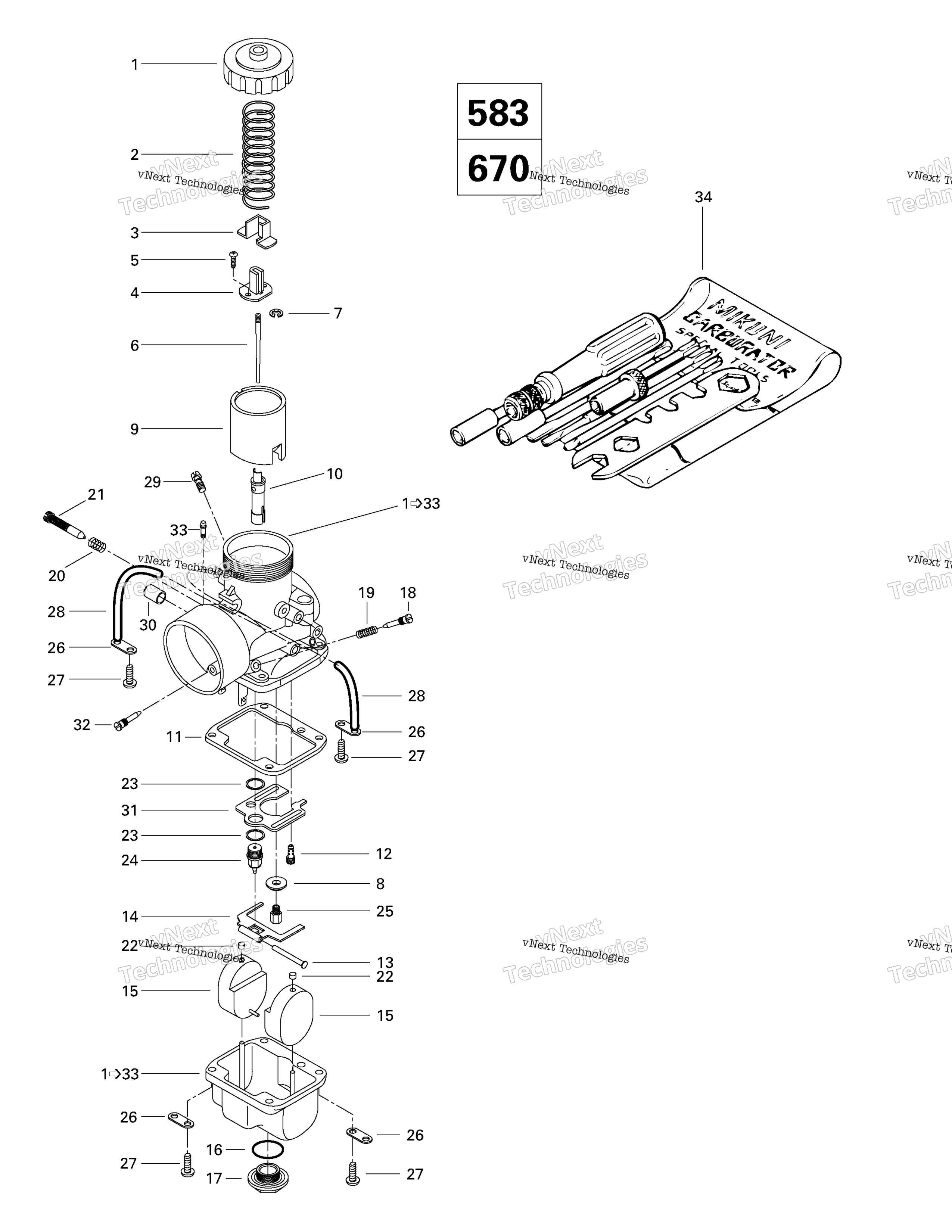 Carburetors 583 670