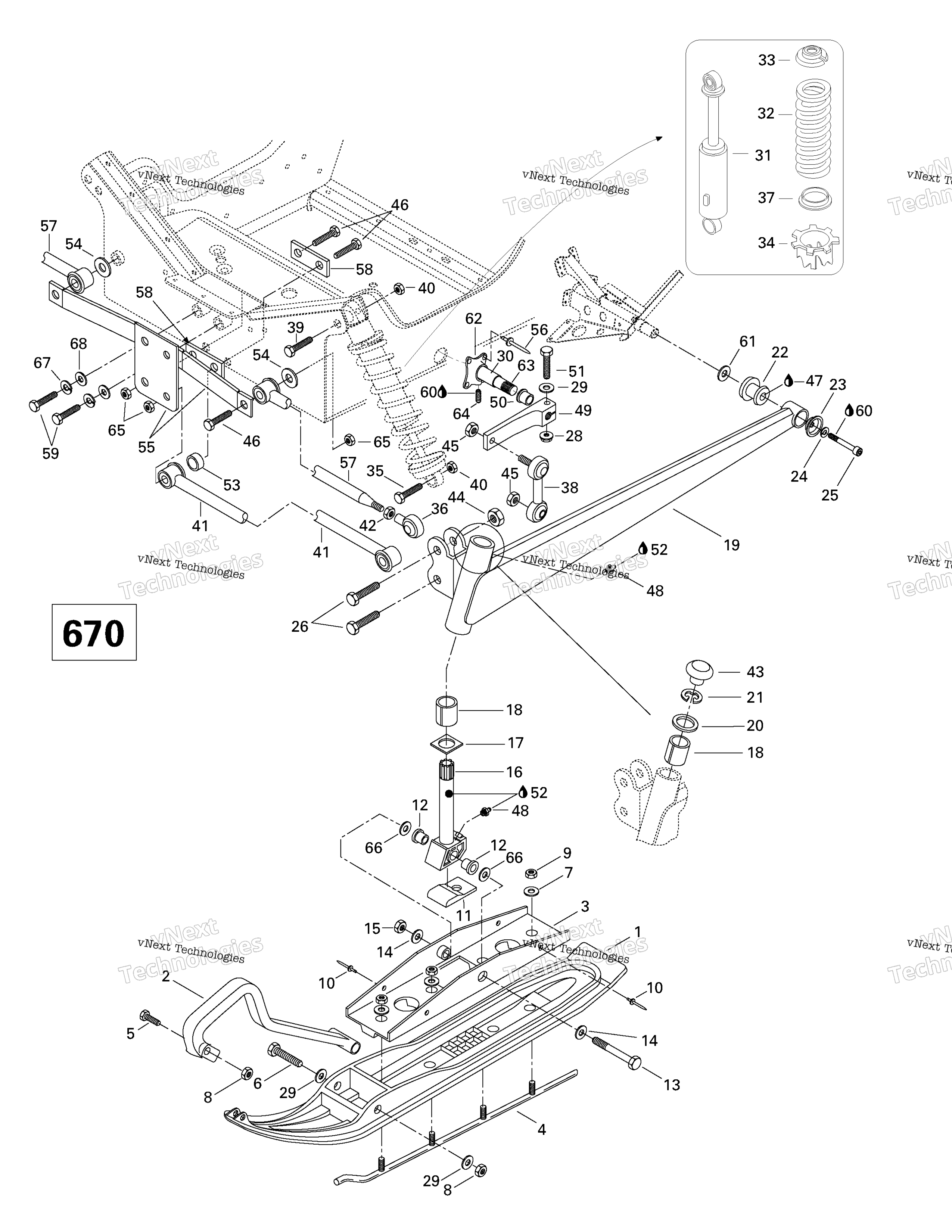 Передняя часть Suspension And Ski (670)