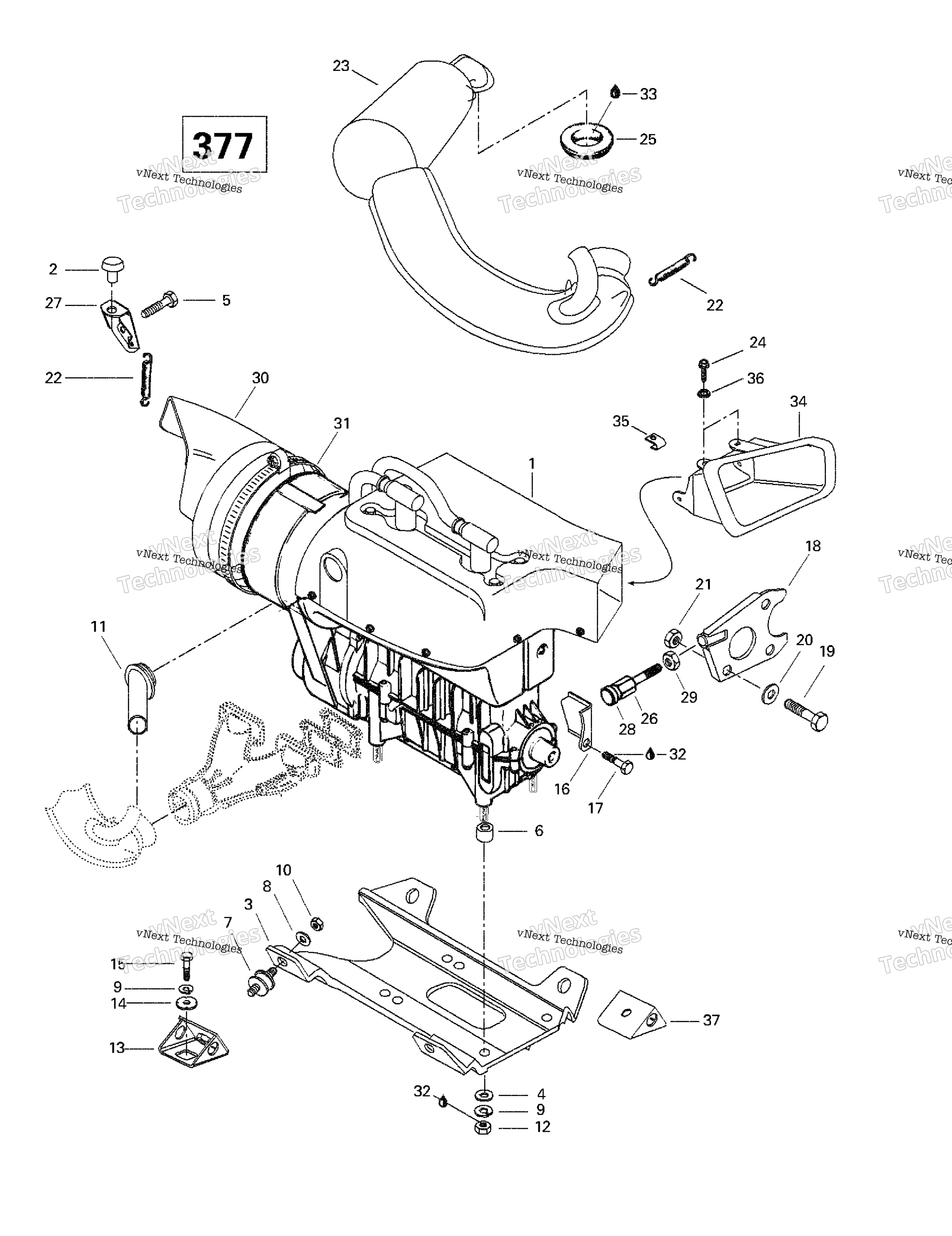 Двигатель Support And Muffler (377)