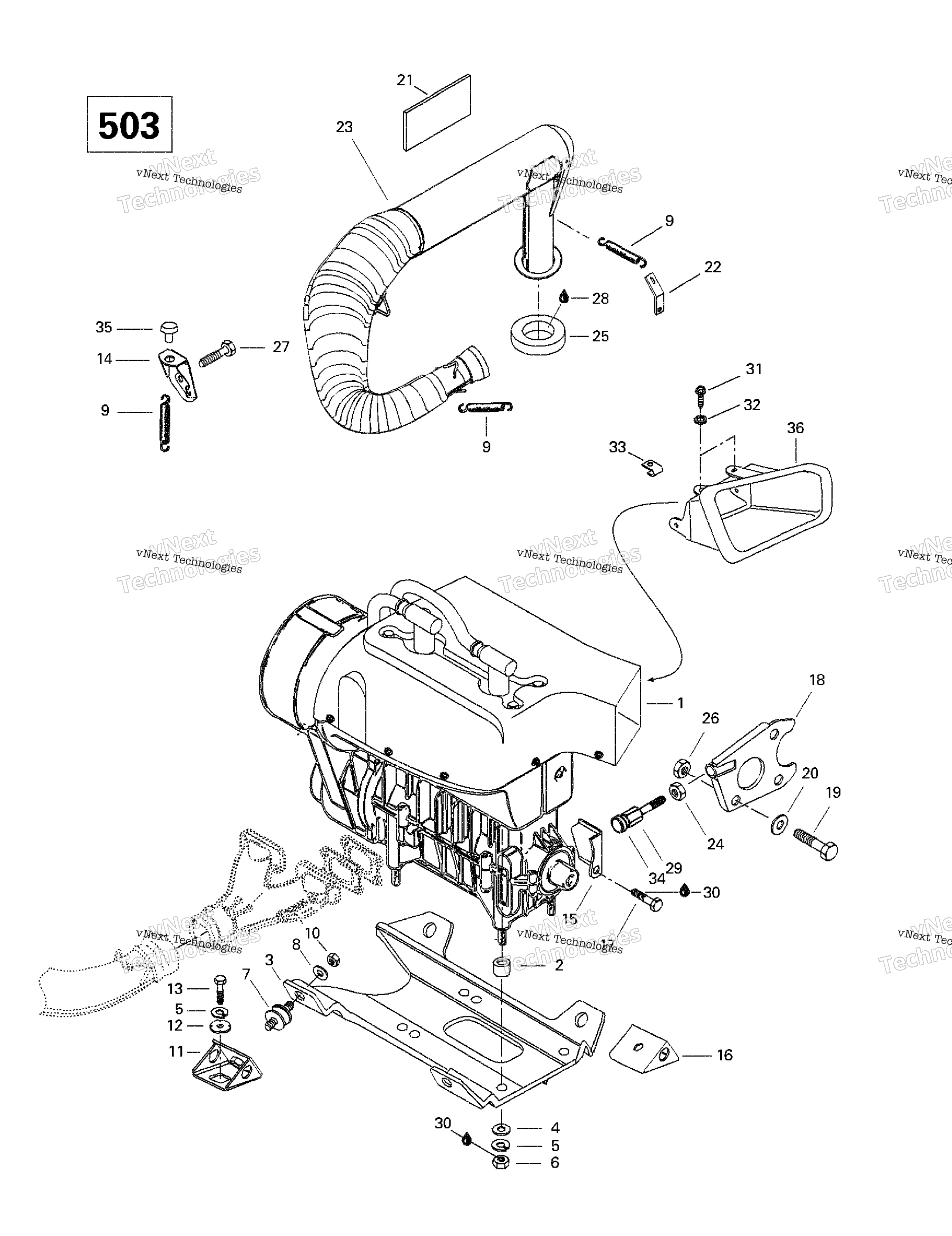 Двигатель Support And Muffler (503)
