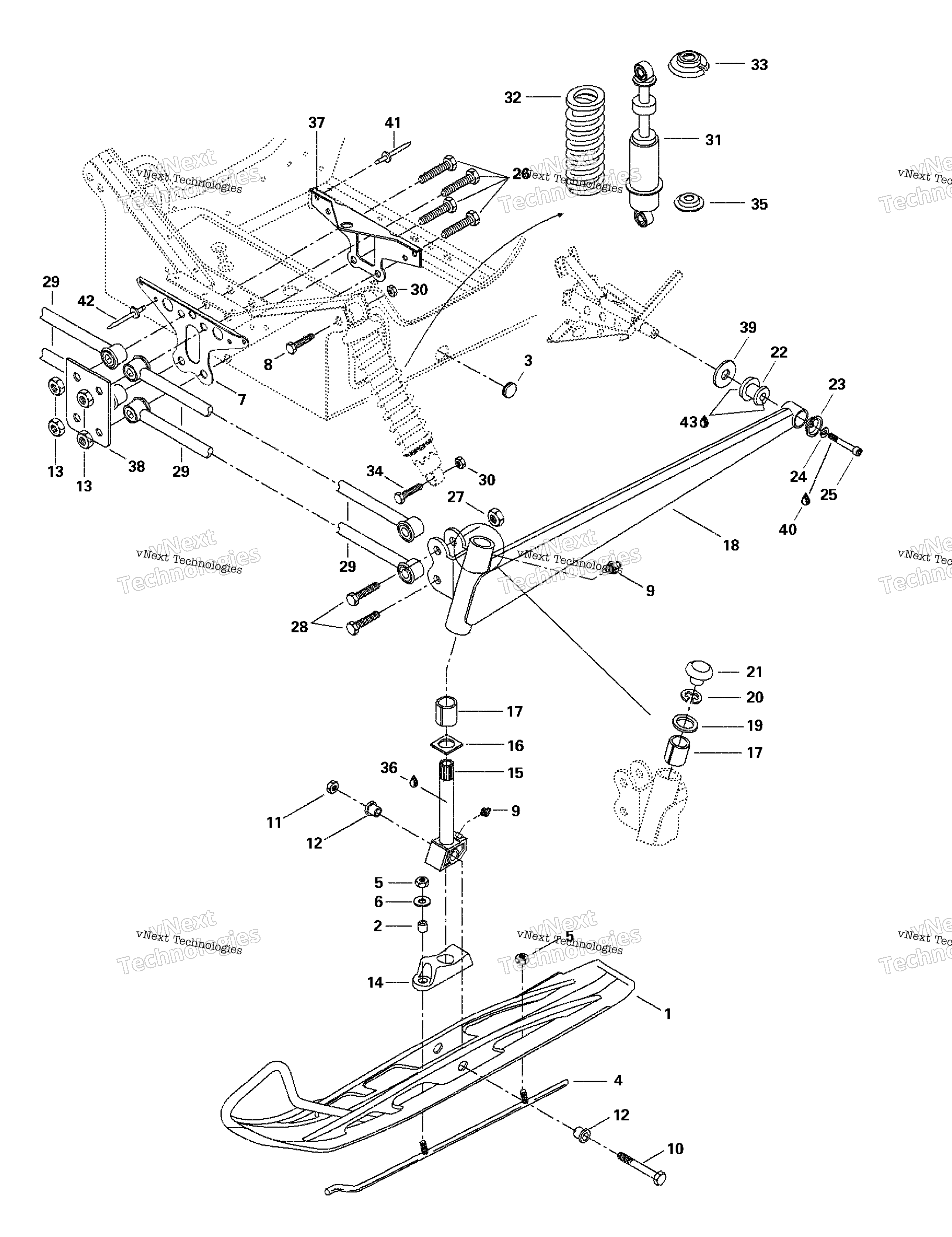 Передняя часть Suspension And Ski