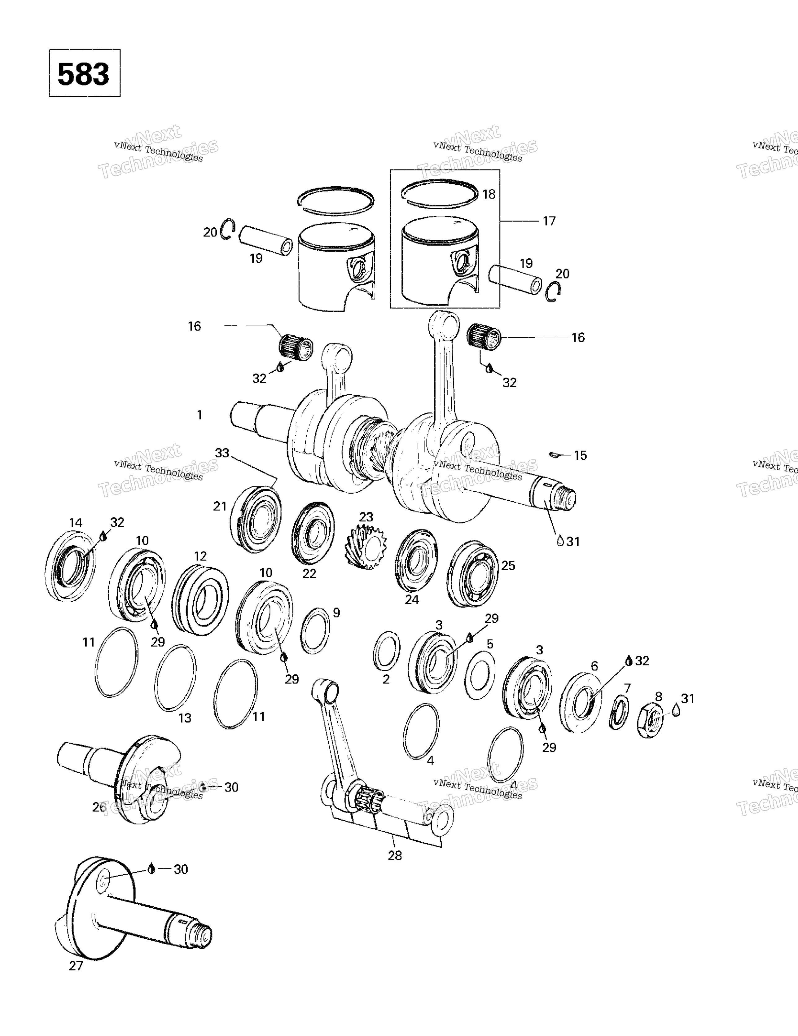Коленчатый вал And Pistons (583)