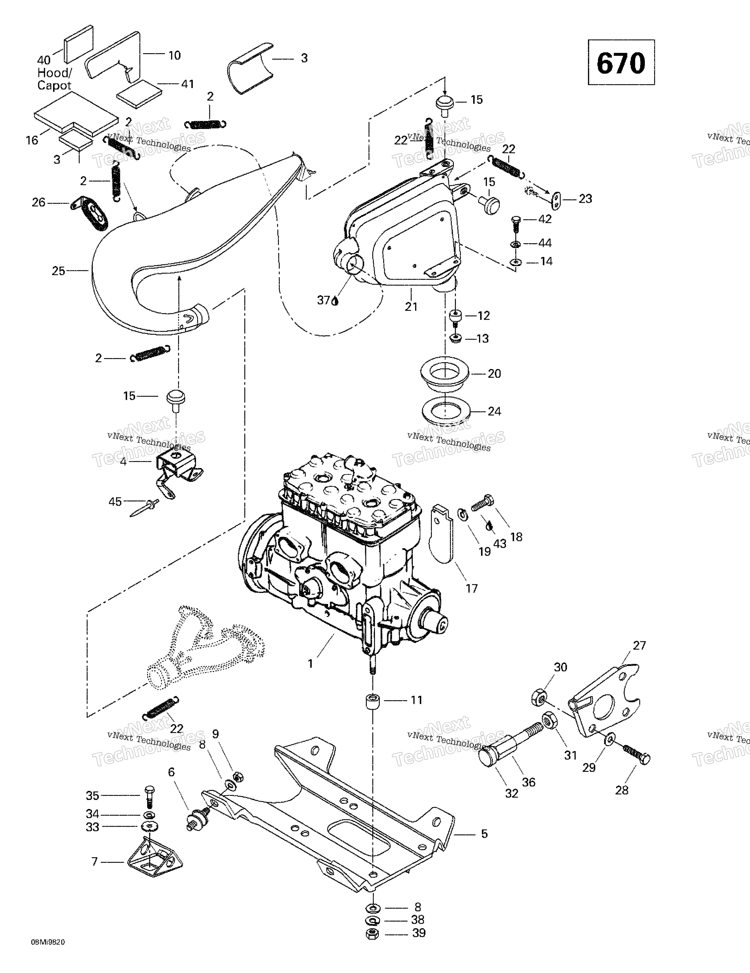 Двигатель Support And Muffler (670)