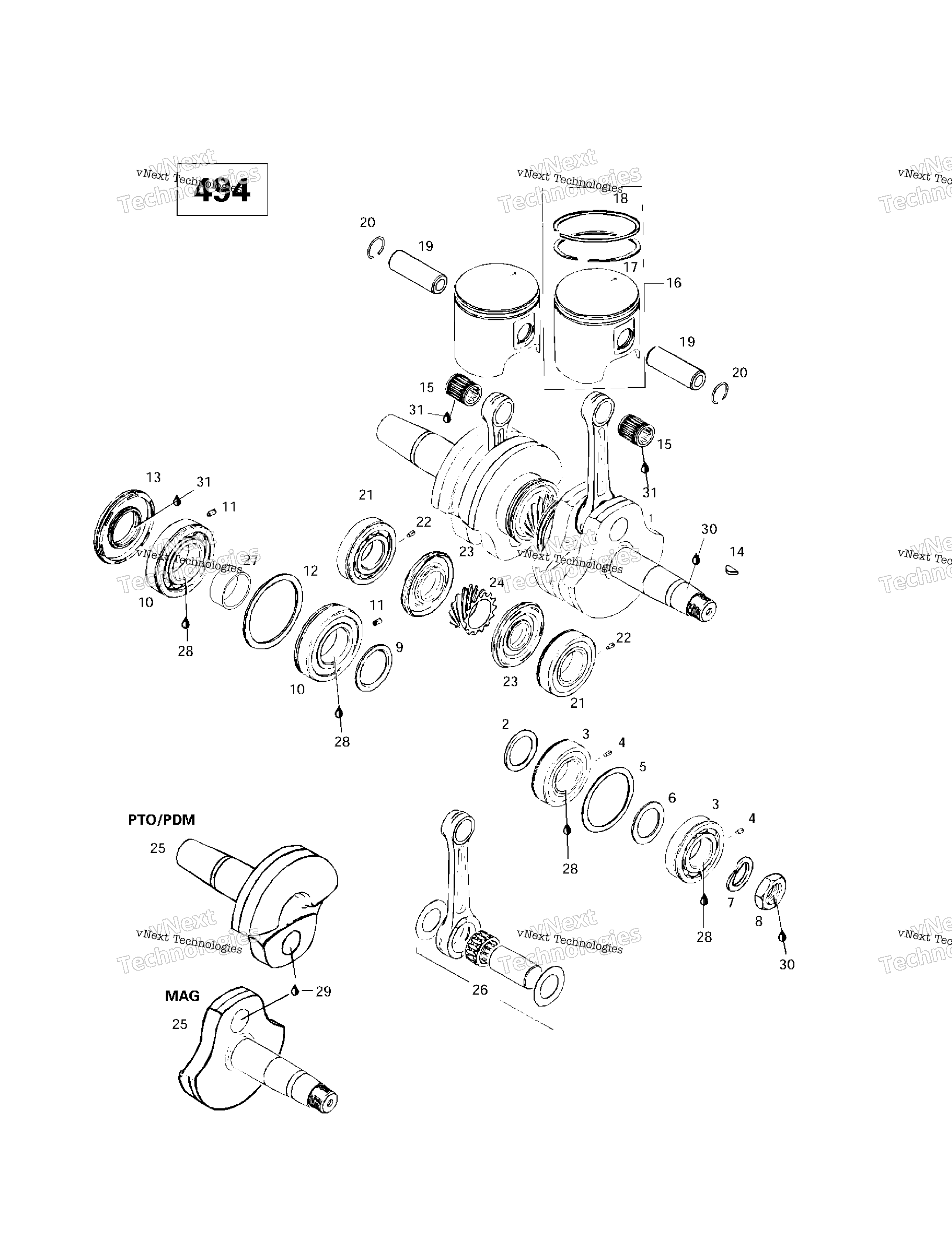 Коленчатый вал And Pistons (494)