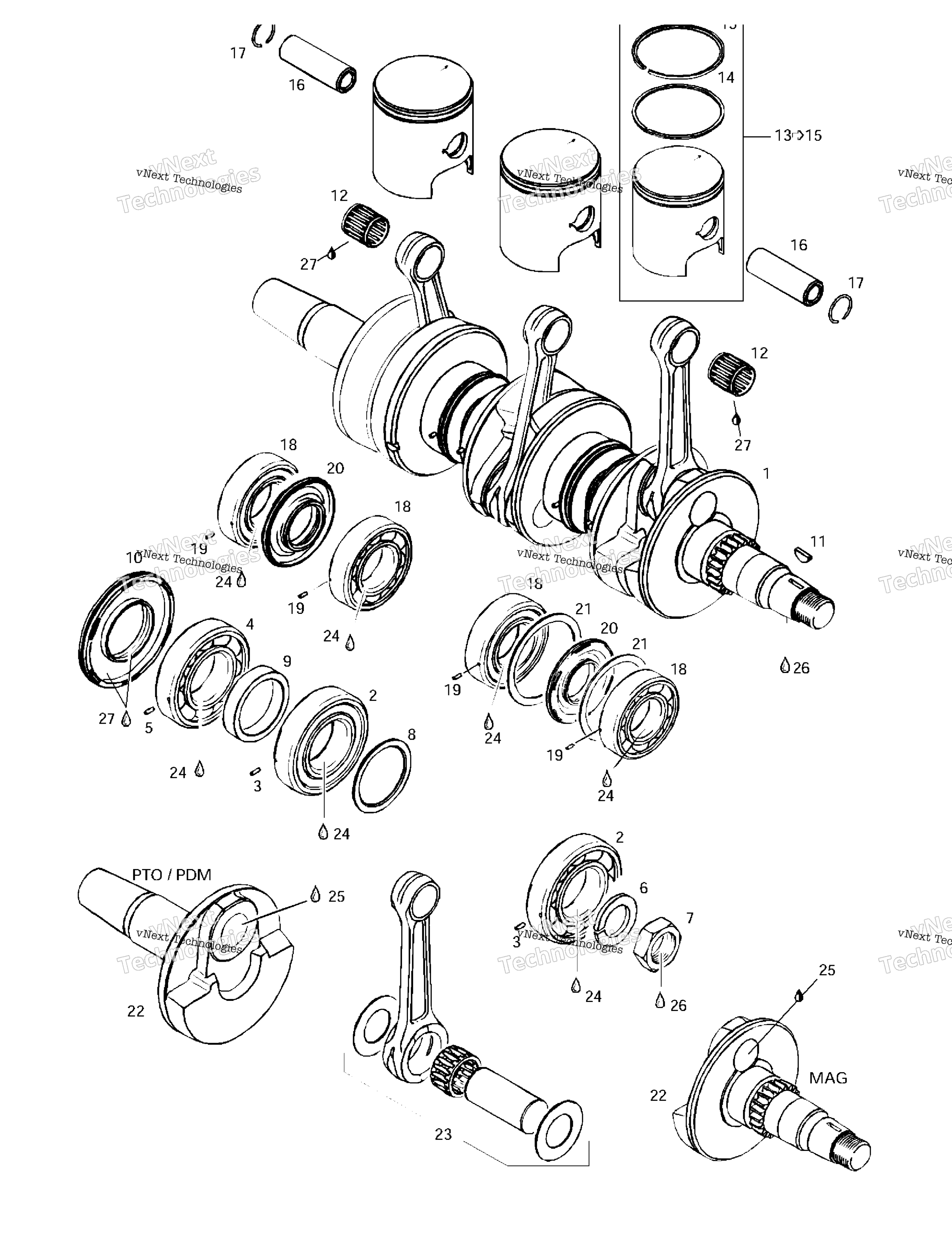 Коленчатый вал And Pistons