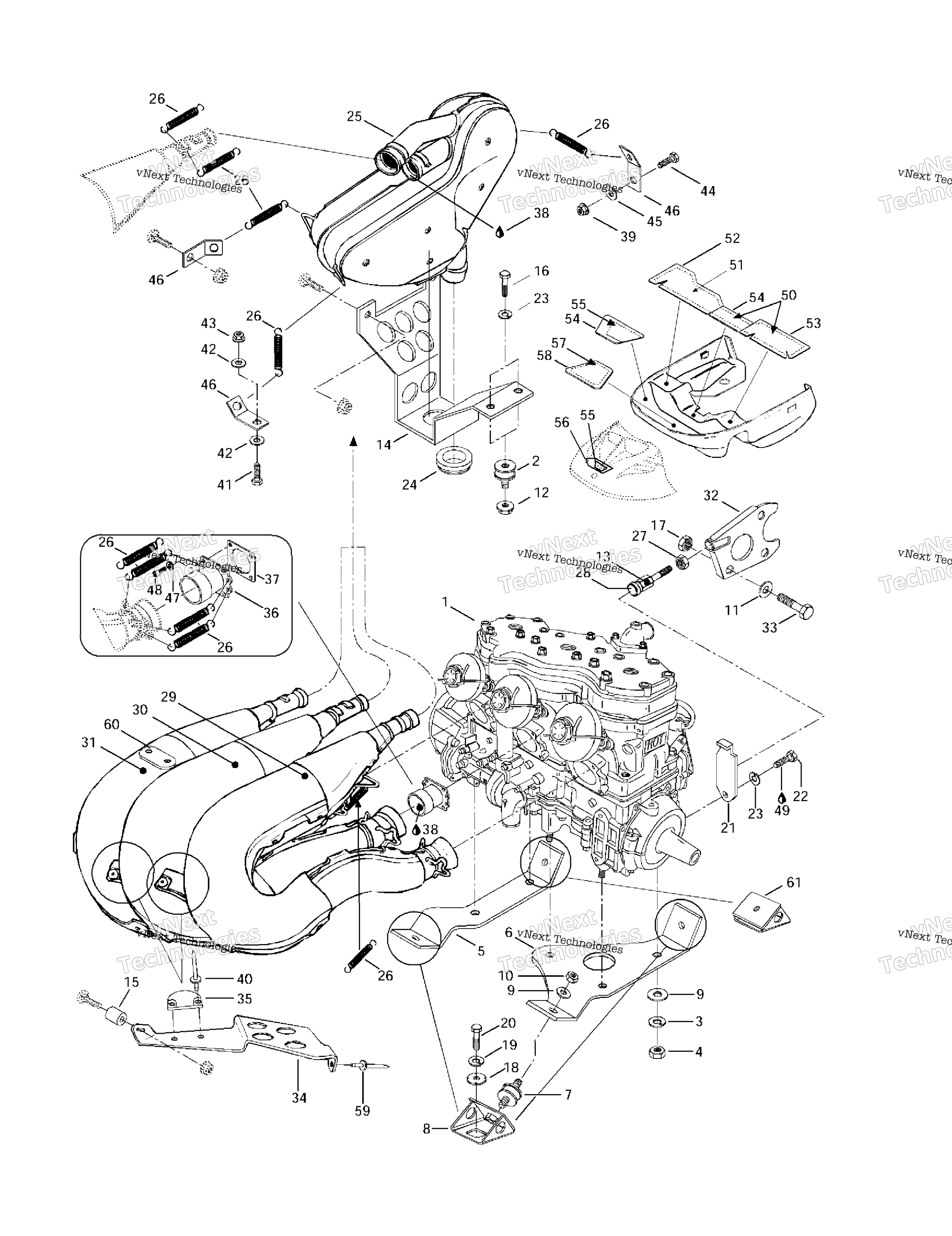 Двигатель Support And Muffler (599)