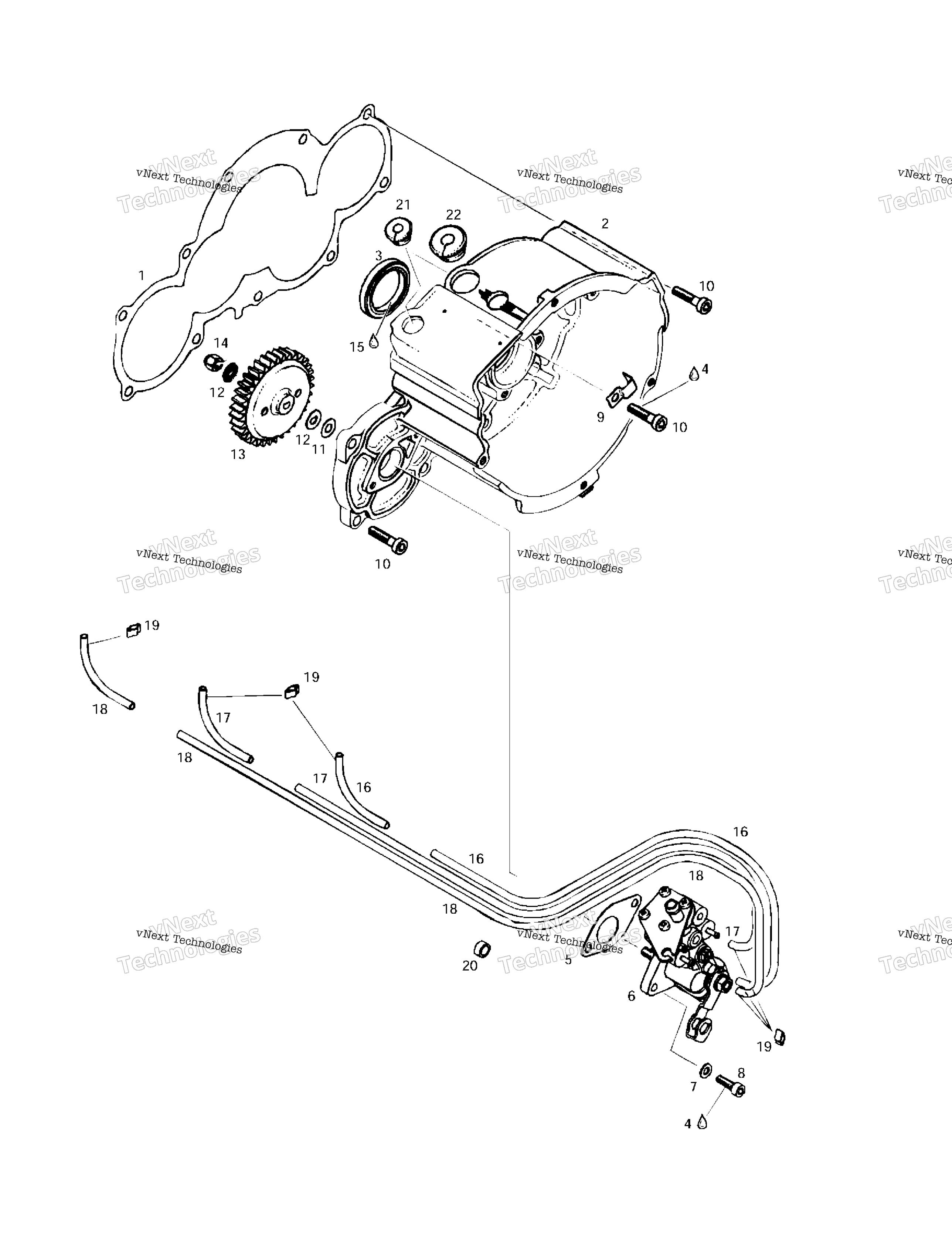 Система зажигания Housing Oil Pump (599)