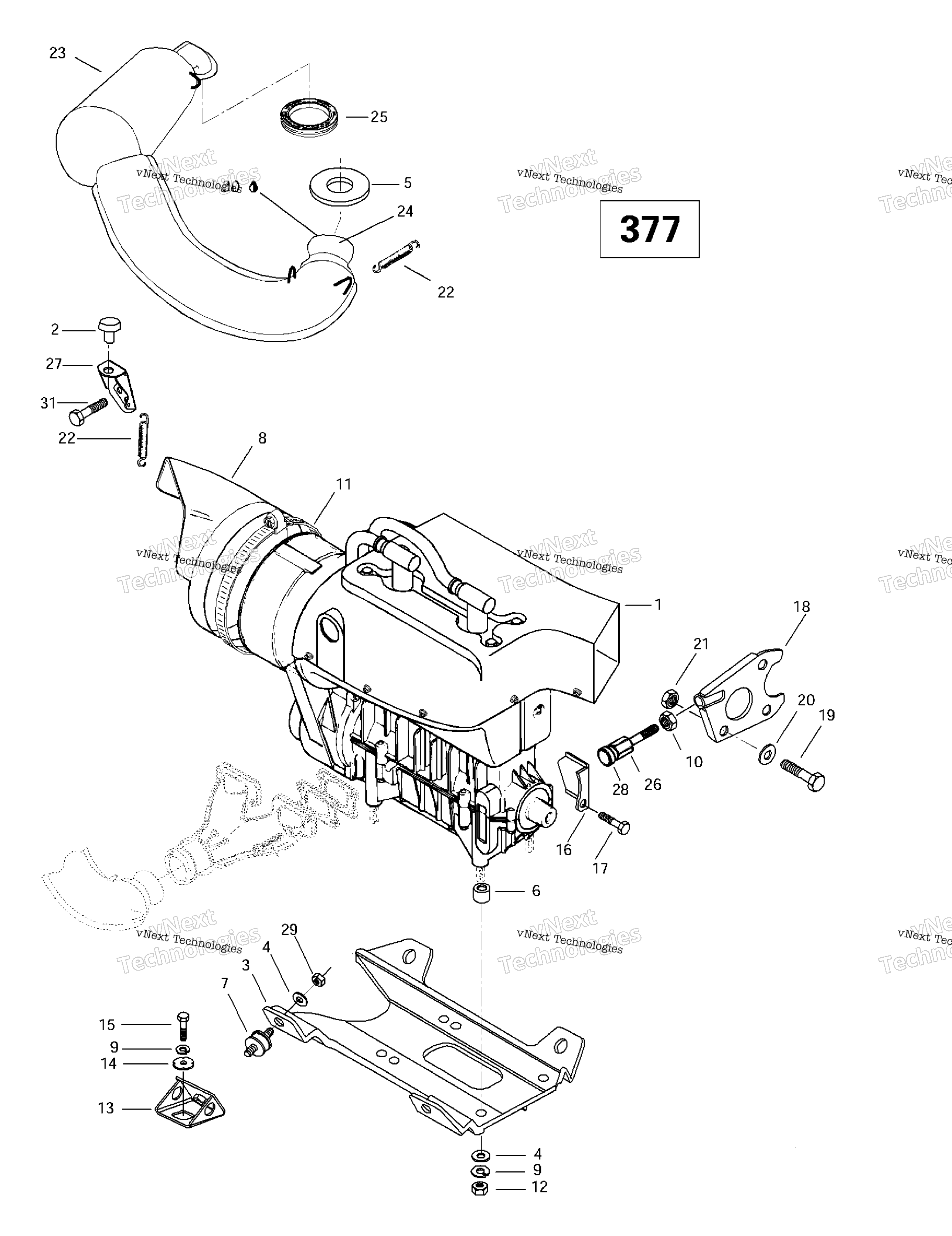 Двигатель Support And Muffler (377)