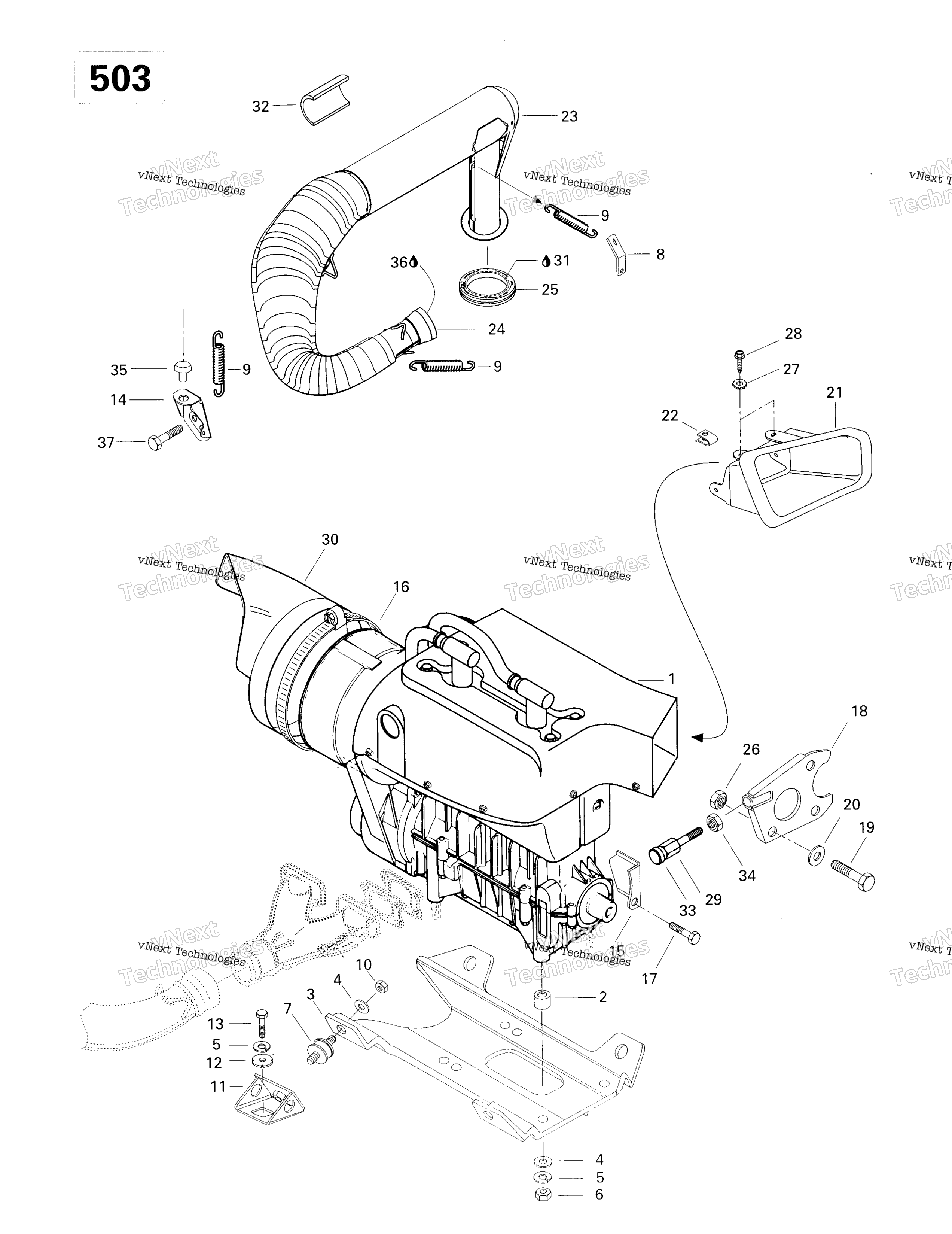 Двигатель Support And Muffler (503)