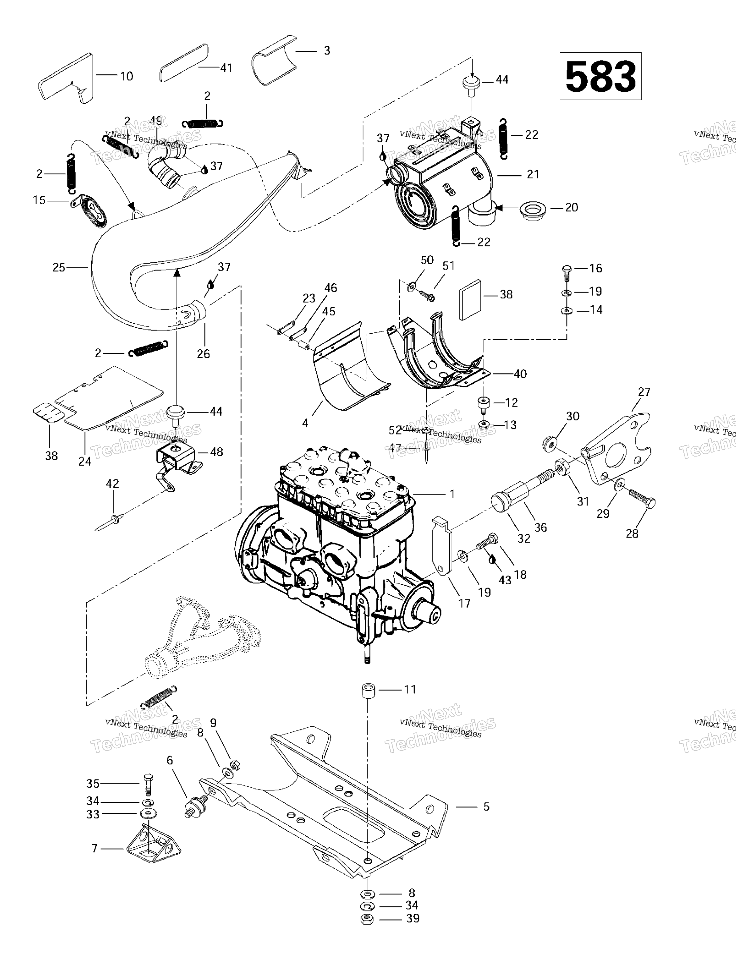 Двигатель Support And Muffler (583)