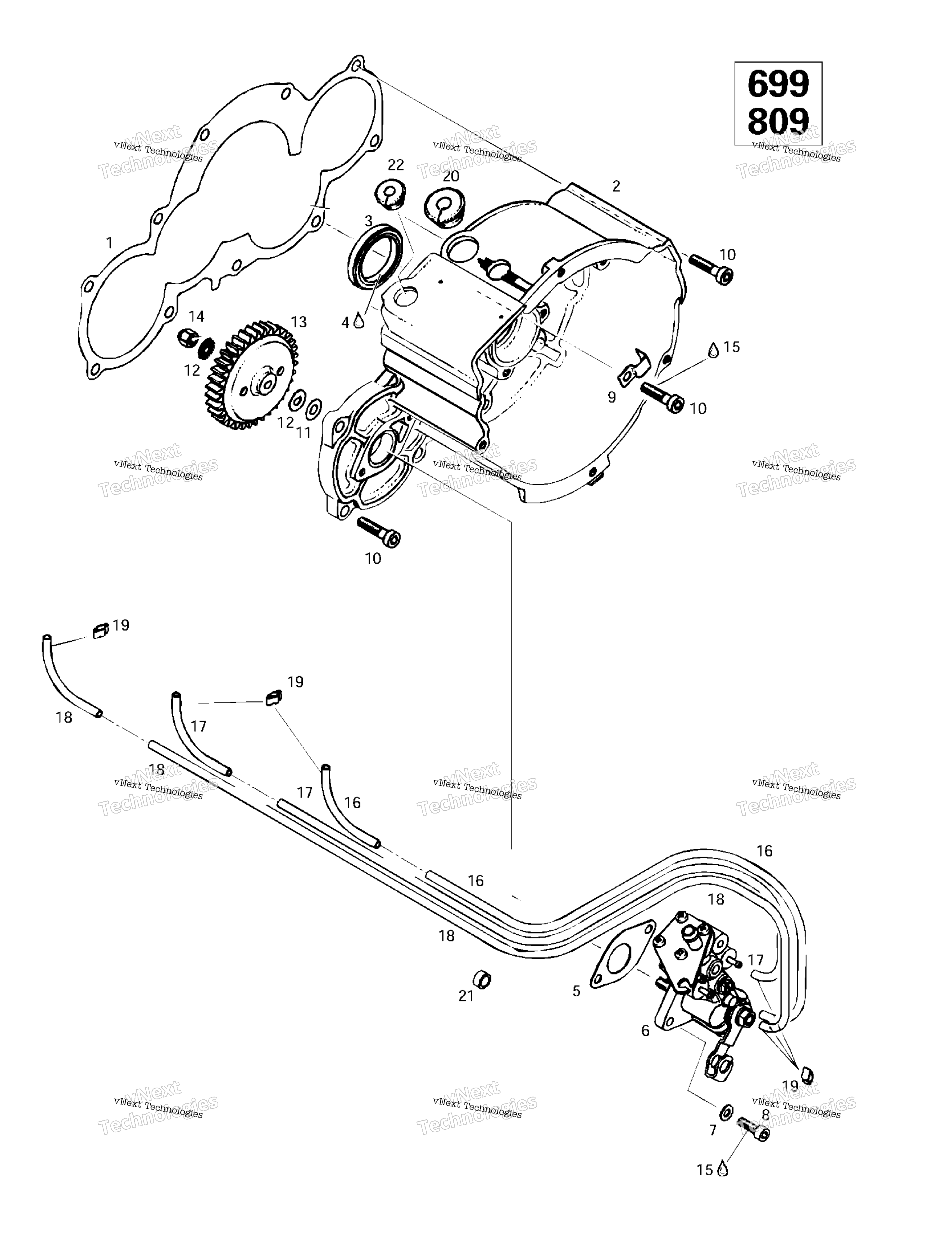Система зажигания Housing Oil Pump (699, 809)