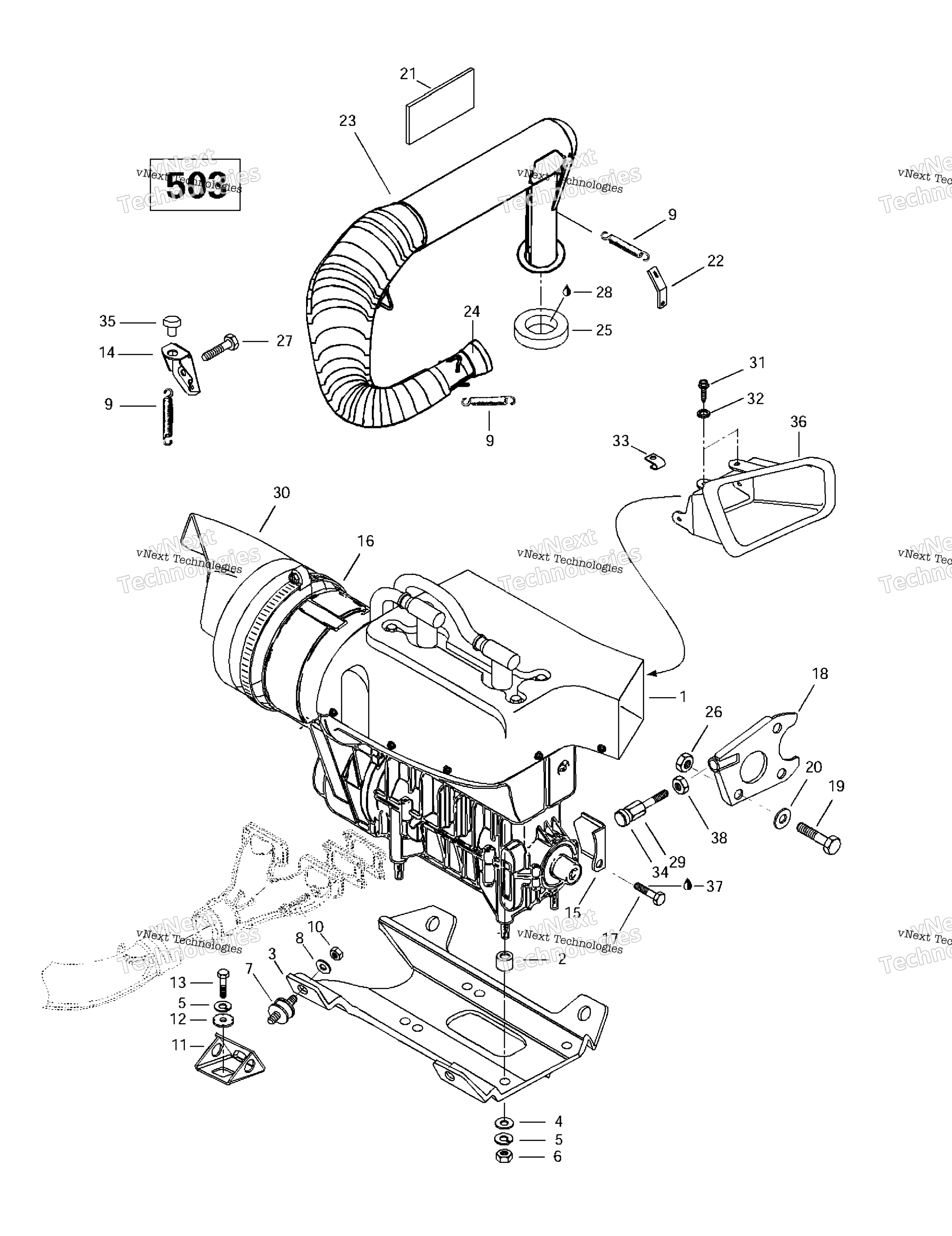 Двигатель Support And Muffler (503)