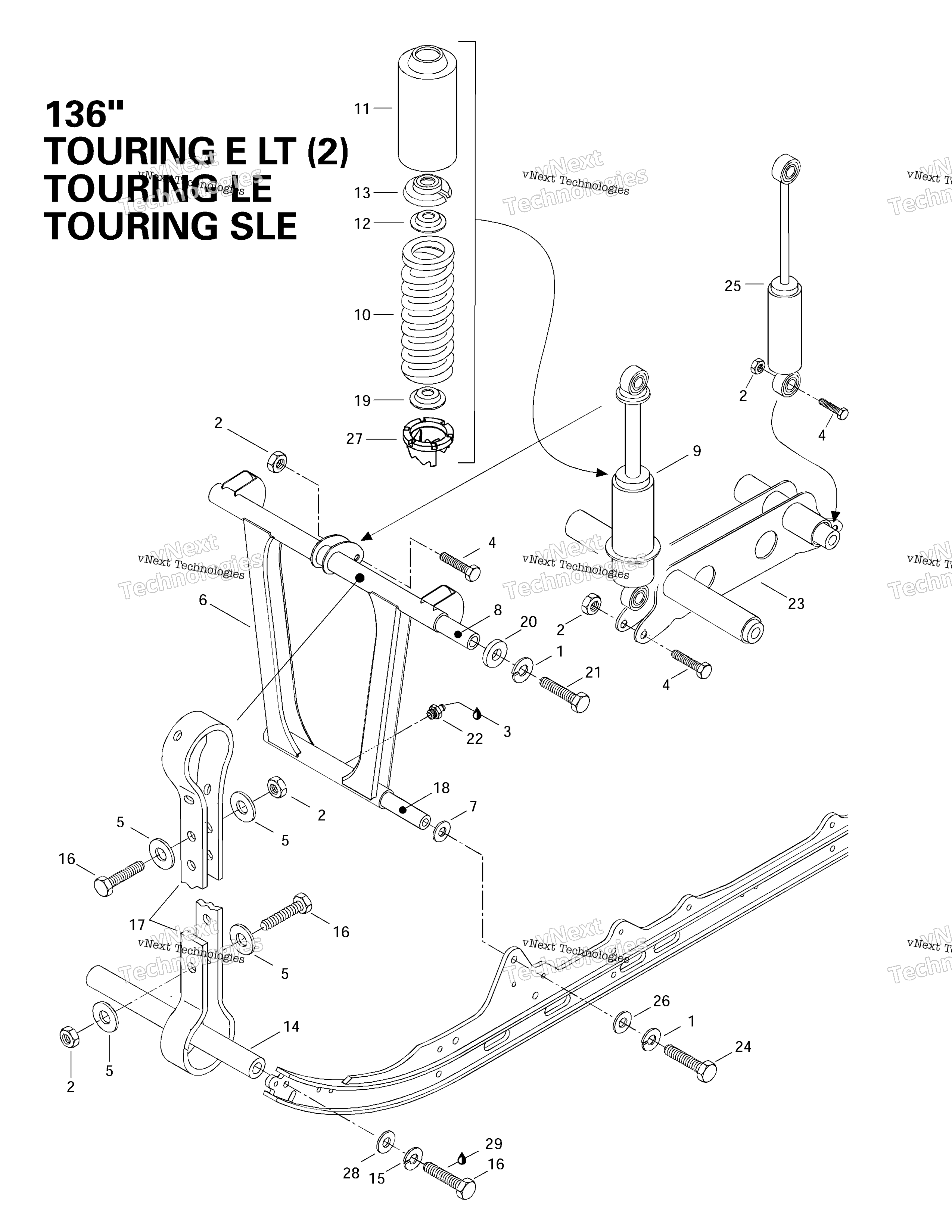 Передняя часть Arm, Rear Suspension 136”