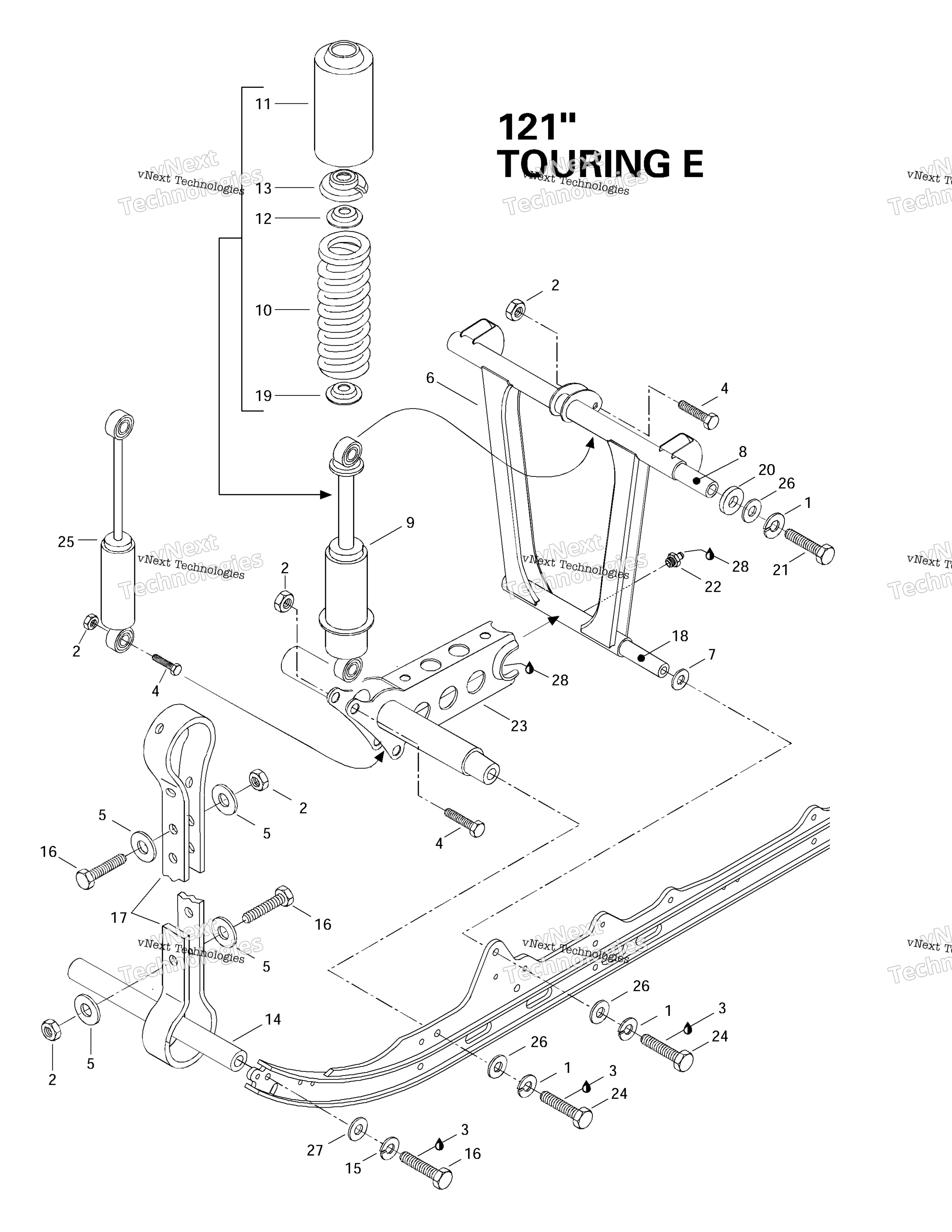 Передняя часть Arm, Rear Suspension 121”