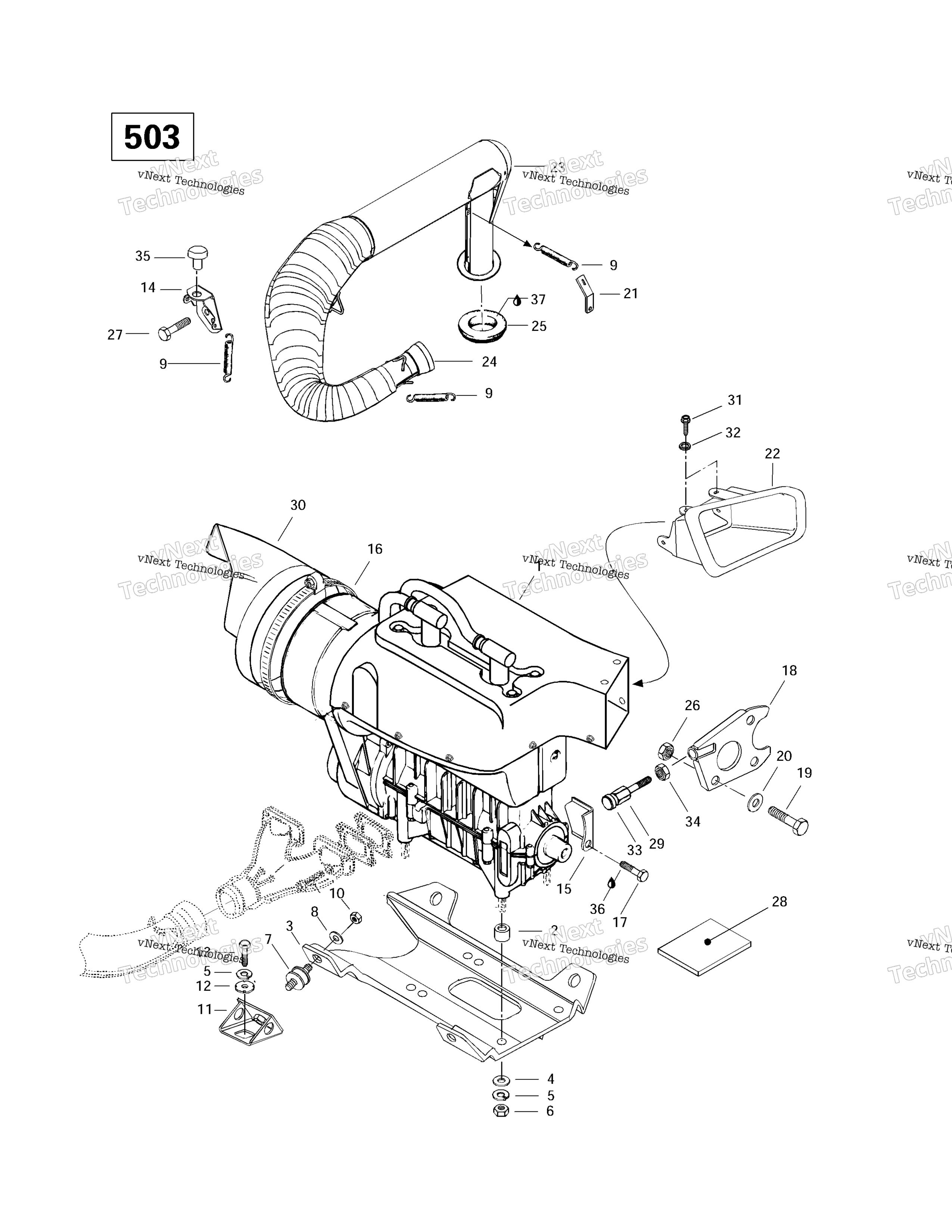 Двигатель Support And Muffler (503)