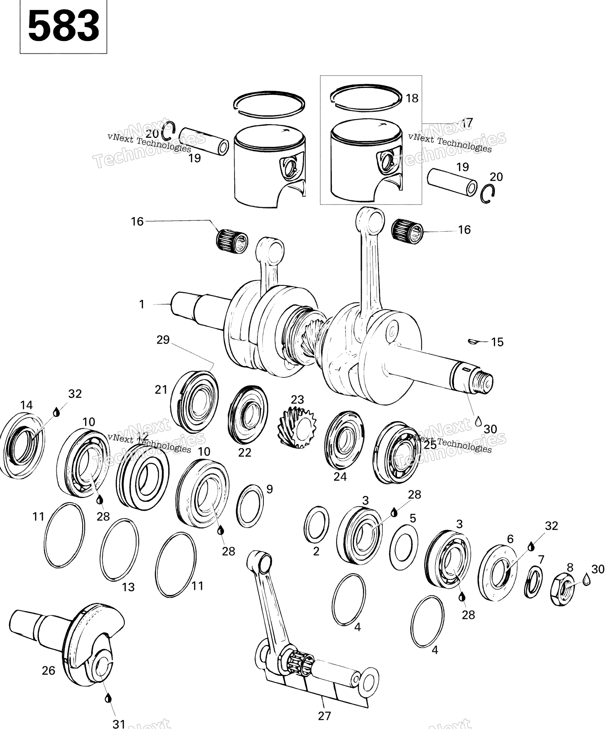 Коленчатый вал And Pistons 583