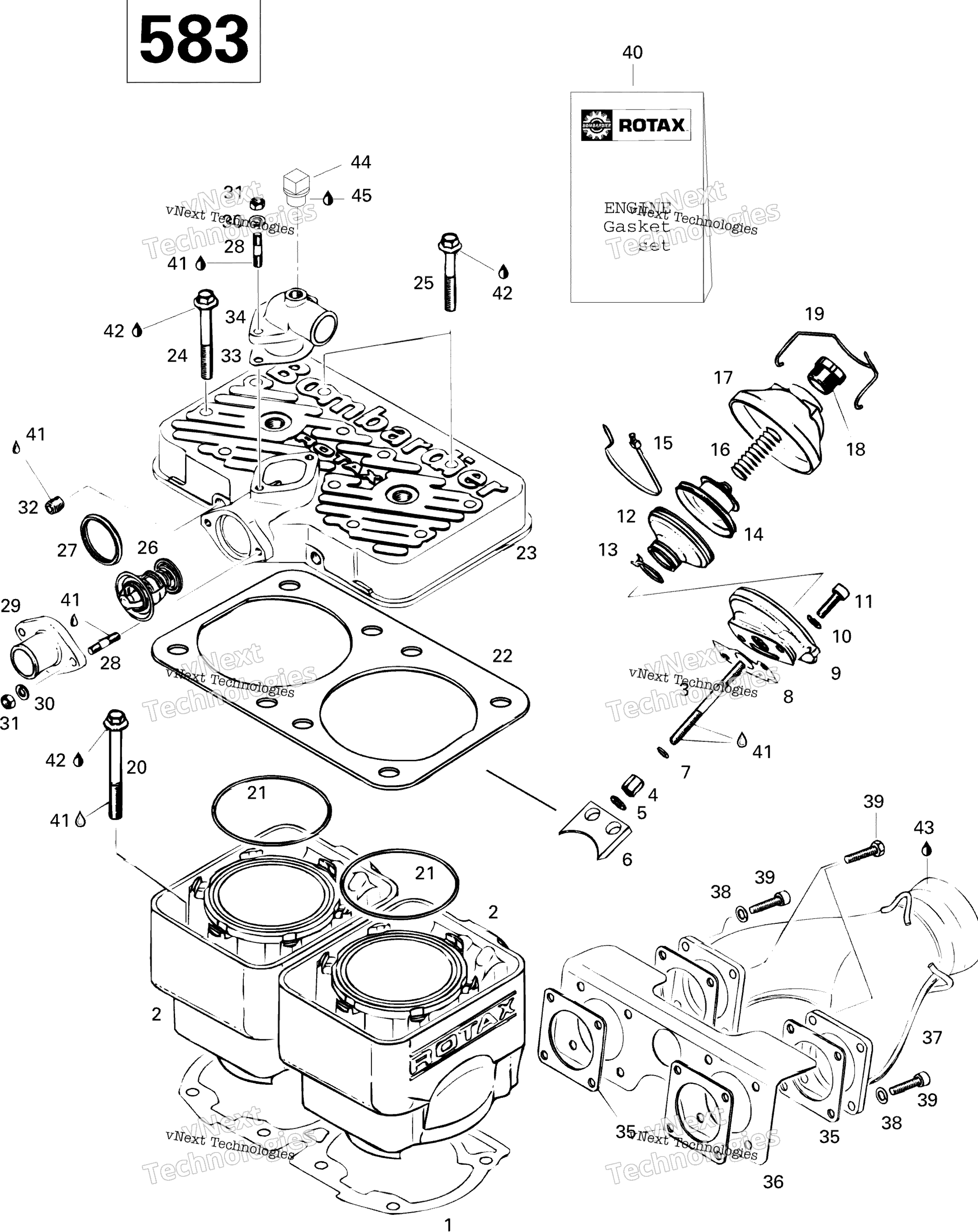 Цилиндр And Exhaust Manifold 583
