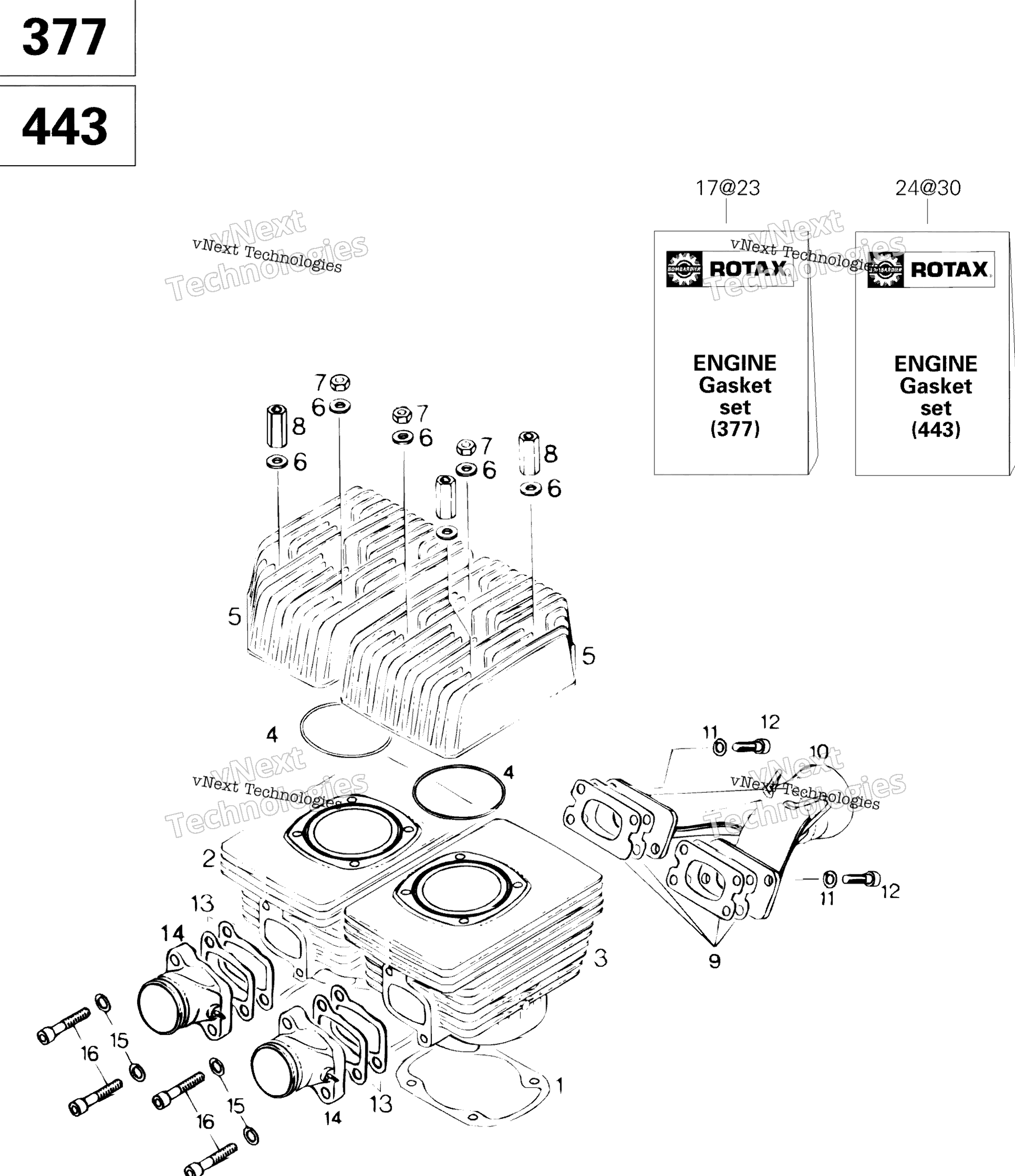 Цилиндр And Exhaust Manifold 377
