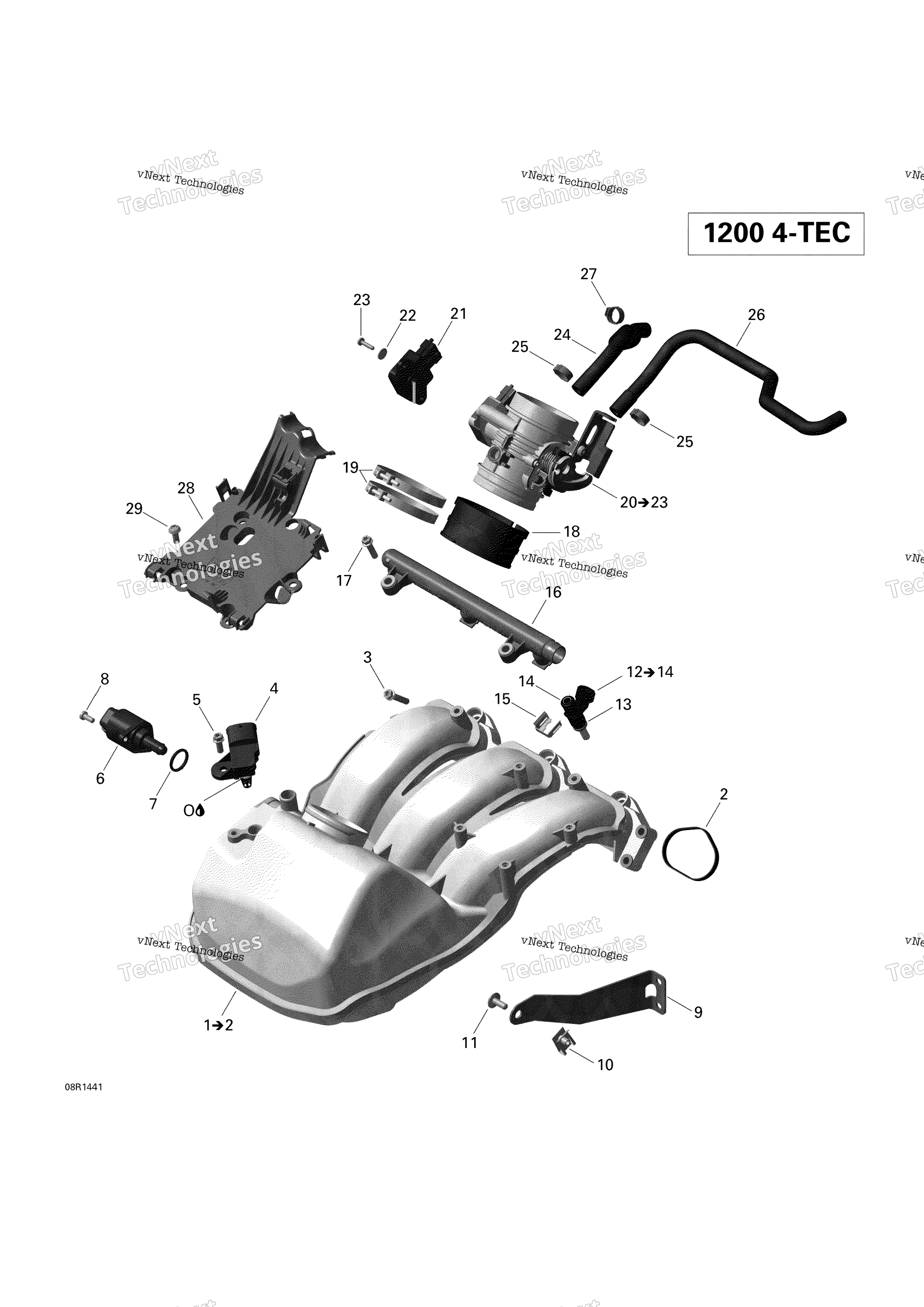 Воздушный впускной коллектор и Throttle кузов