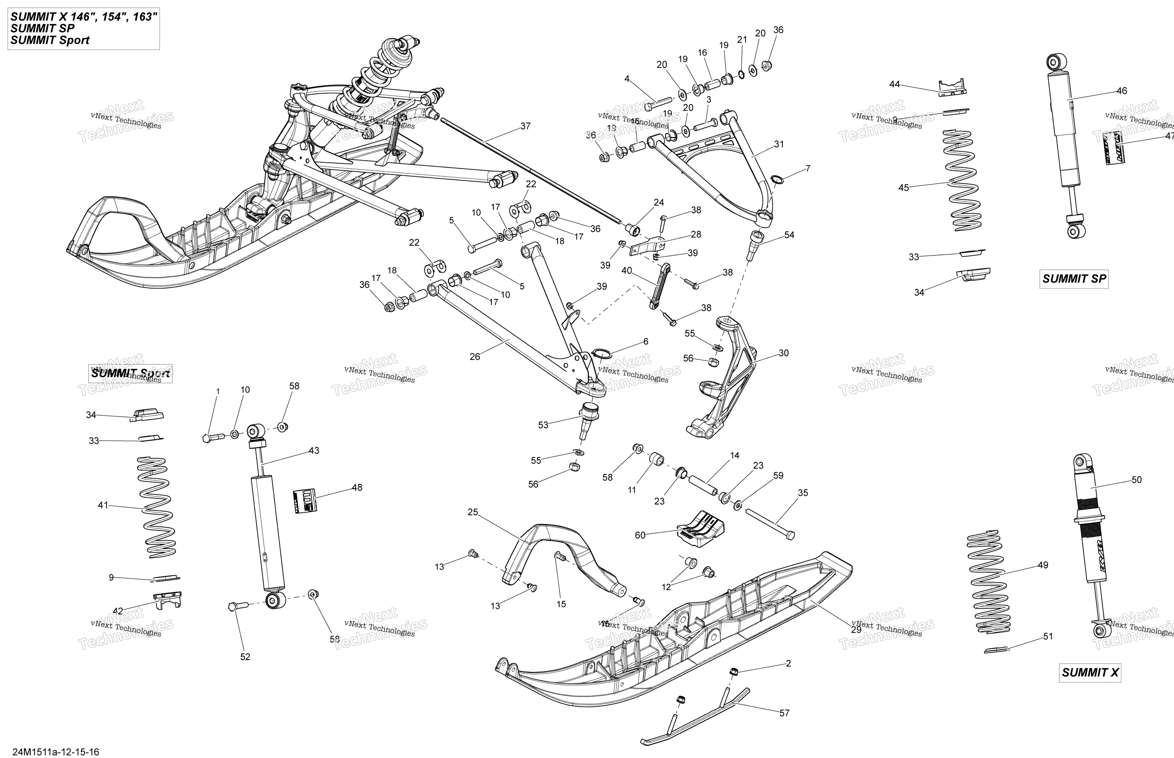 Передняя часть Suspension And Ski 600Hoetec