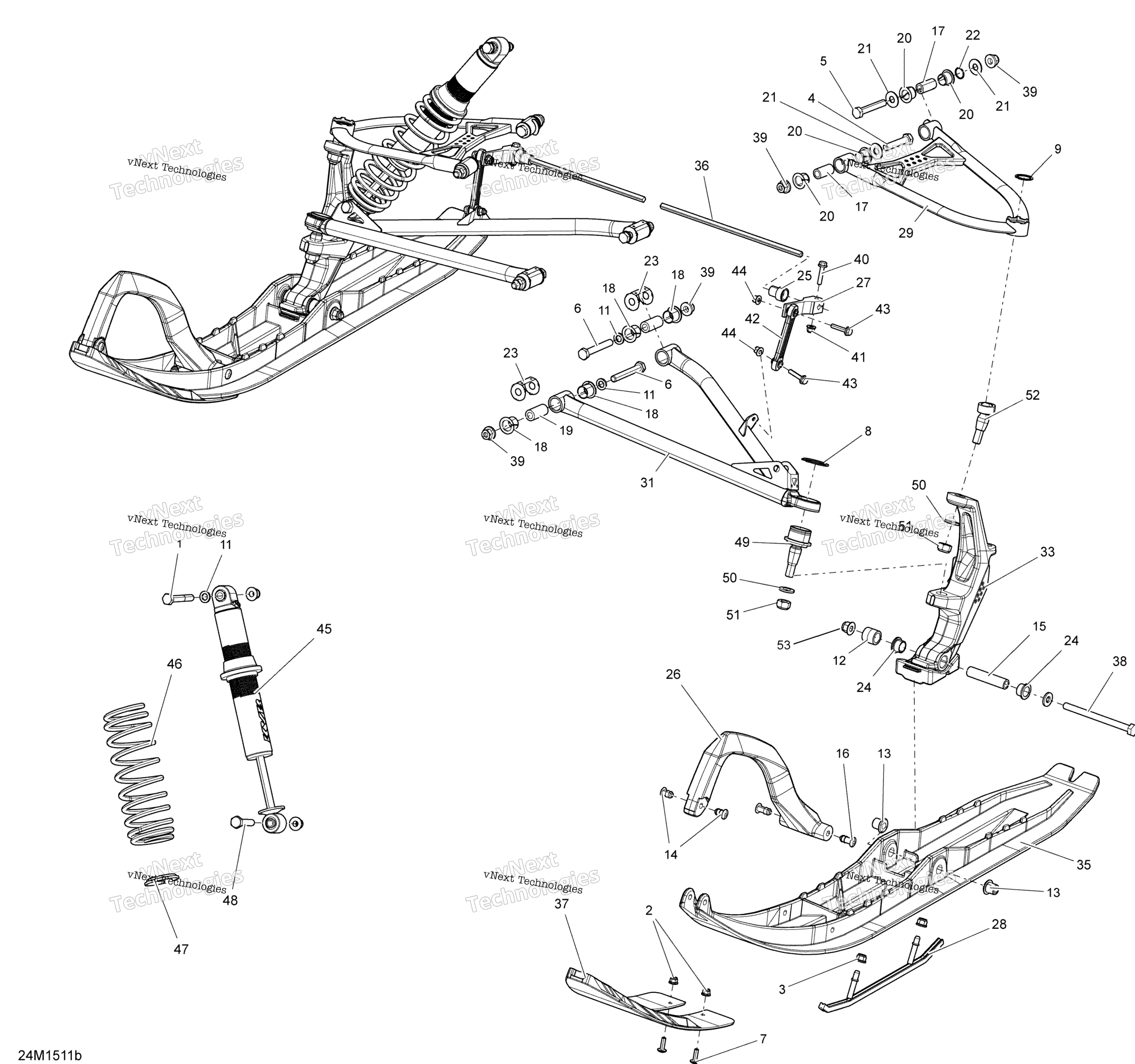 Передняя часть Suspension And Ski T3-163-174