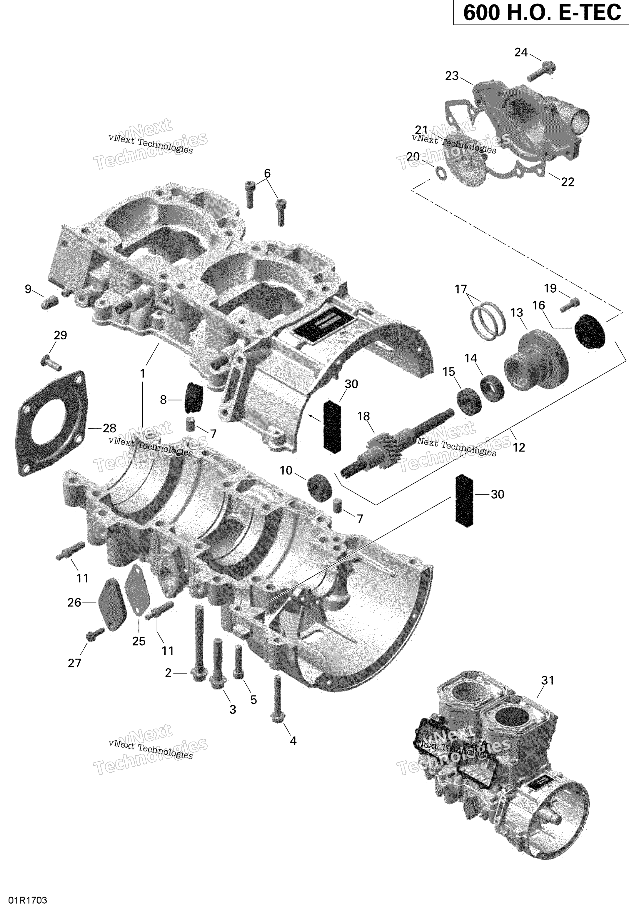 Картер And Water Pump - 600Ho E-Tec