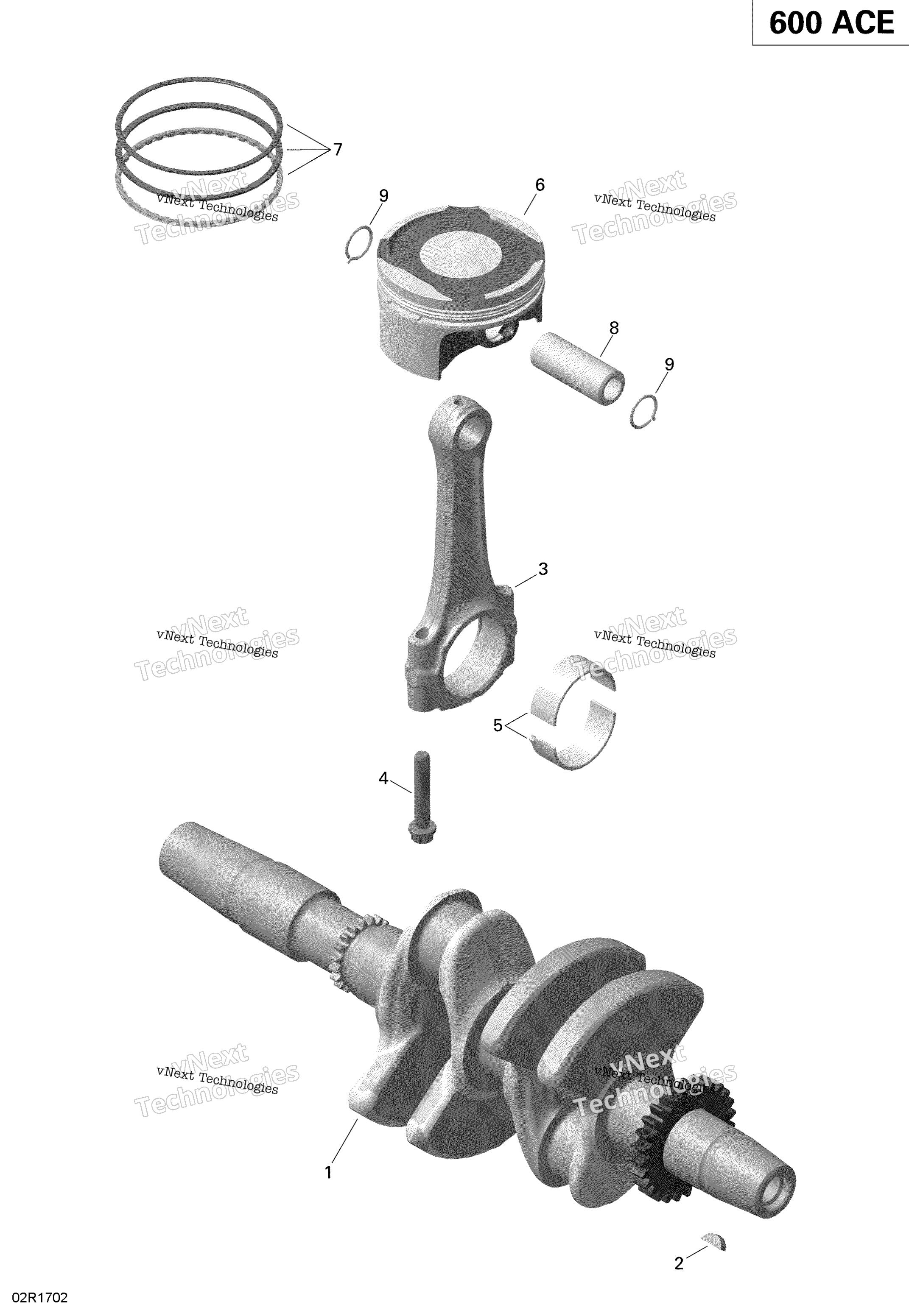 Коленчатый вал And Pistons - 600 Ace