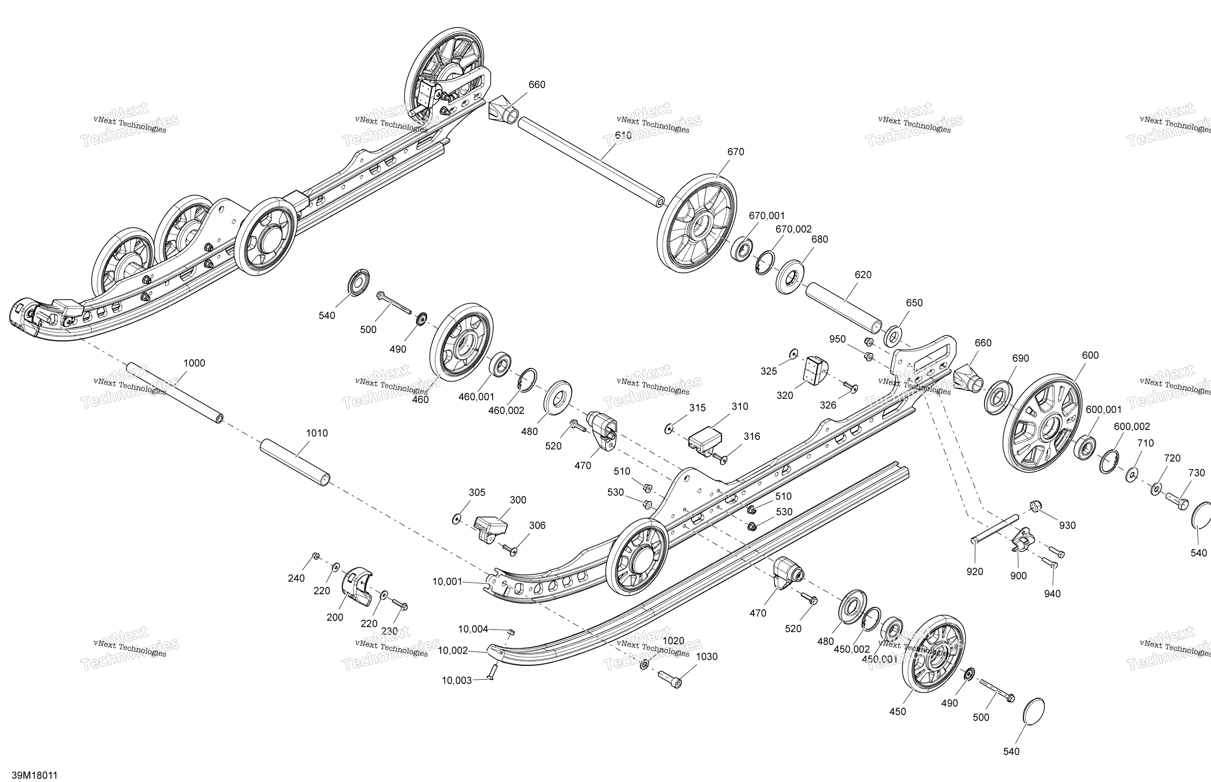 Задняя часть Suspension Mxz - 600 Carb - Inferior