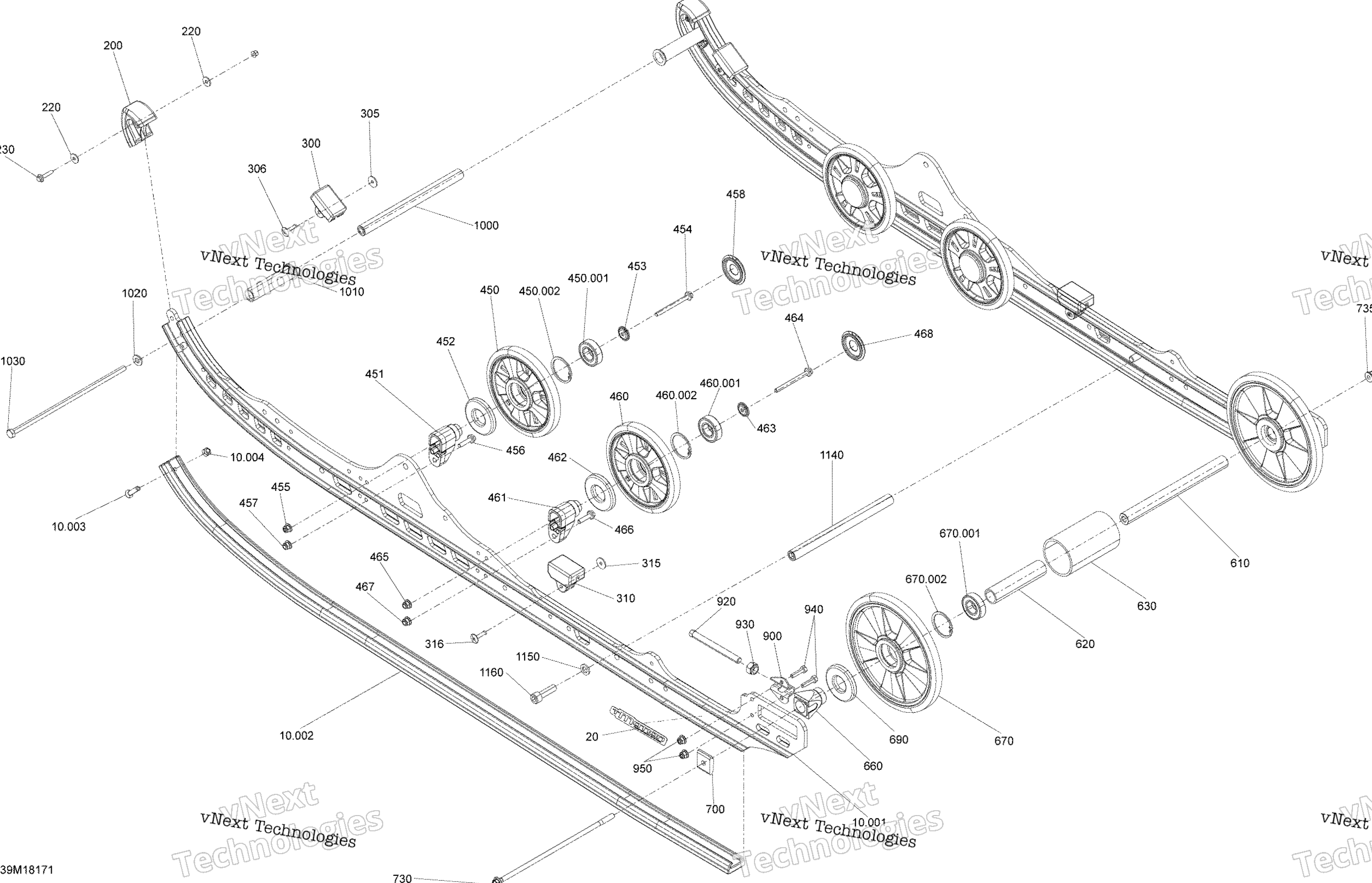 Задняя часть Suspension Renegade - 600Ho E-Tec - Package Backcountry - Inferior