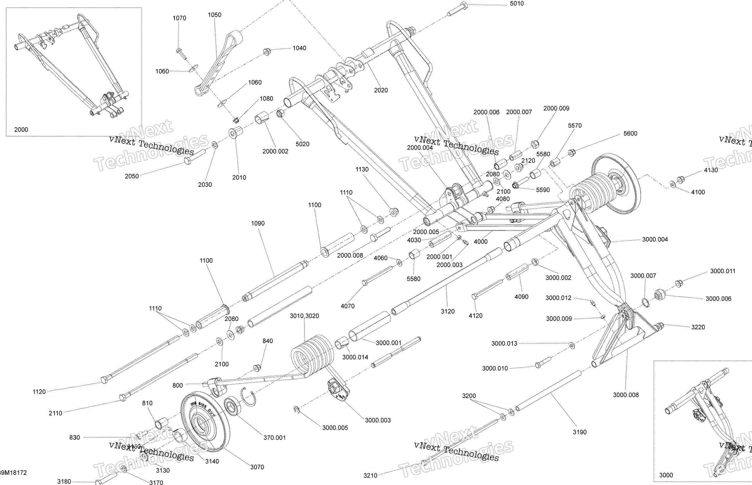 Задняя часть Suspension Renegade - 600Ho E-Tec - Package Backcountry - Superior