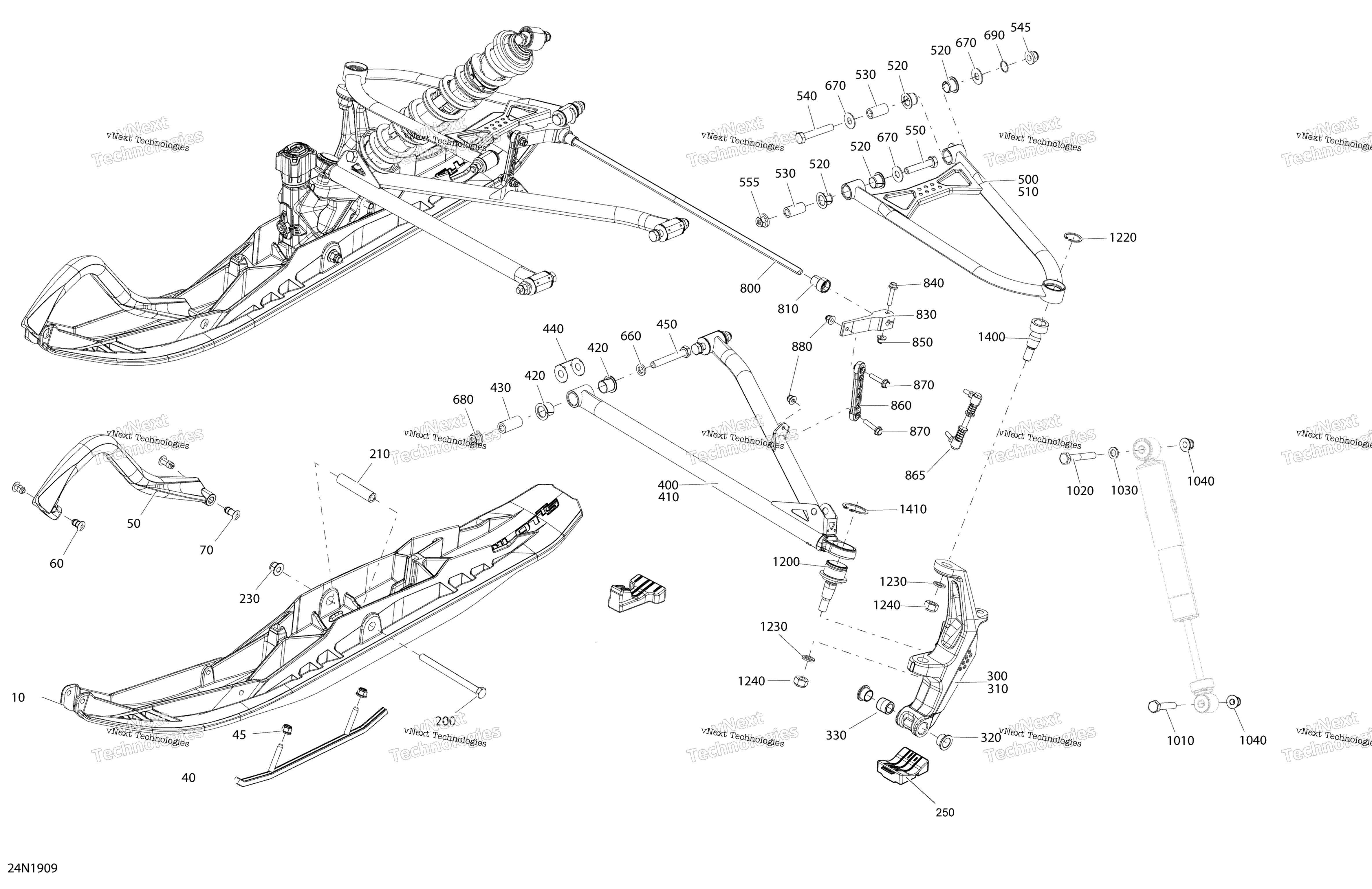 Передняя часть Suspension And Ski - 800R E-Tec