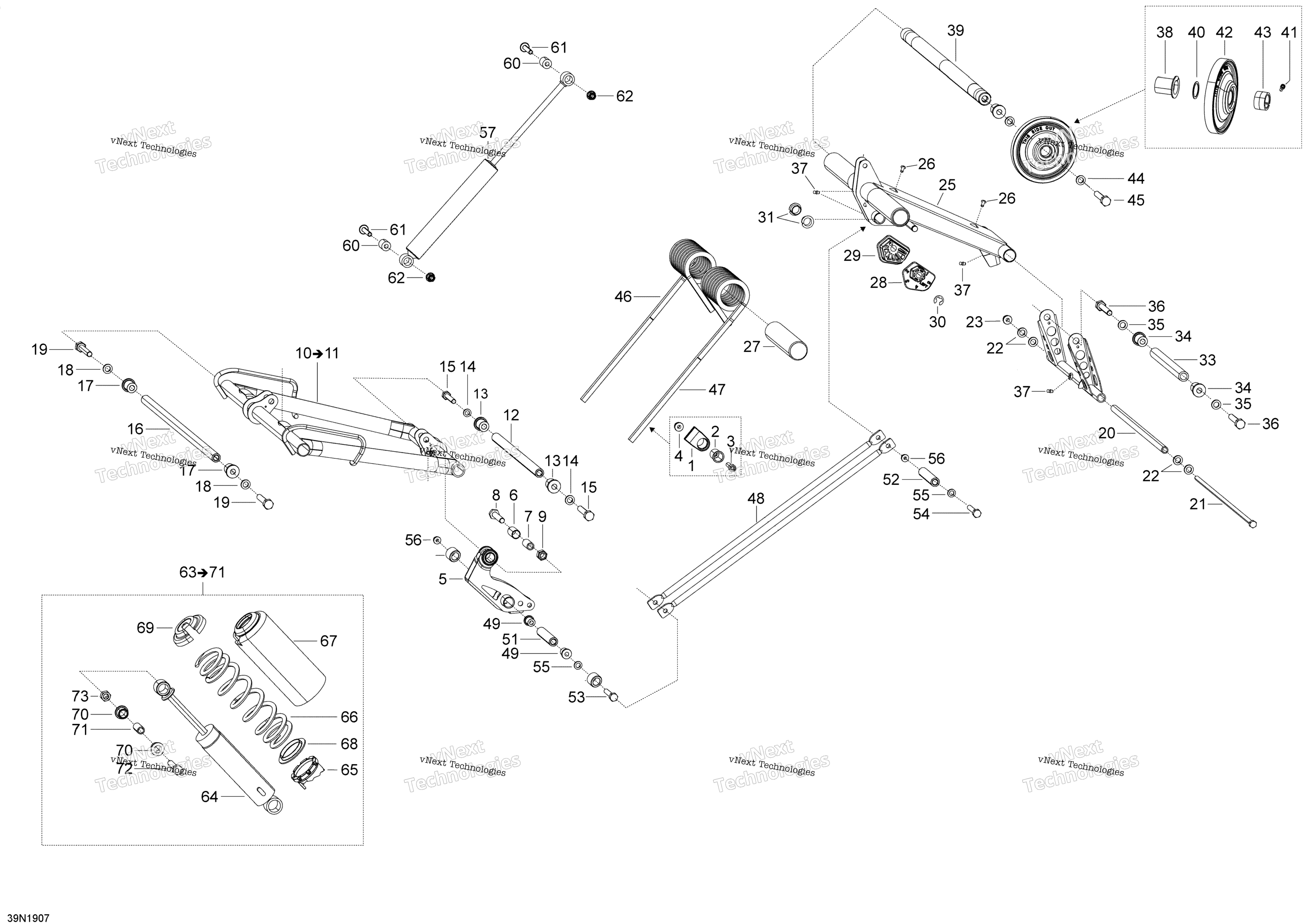 Задняя часть Suspension - Upper Section - Le