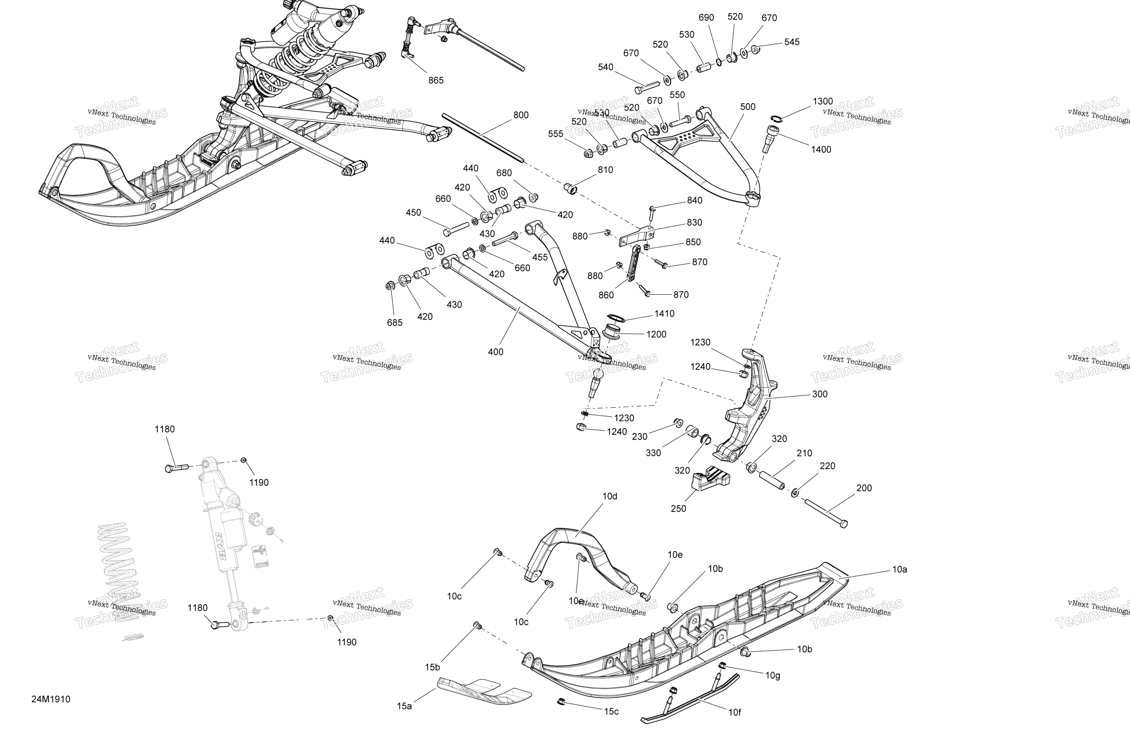 Передняя часть Suspension And Ski - Packages 154 & 165