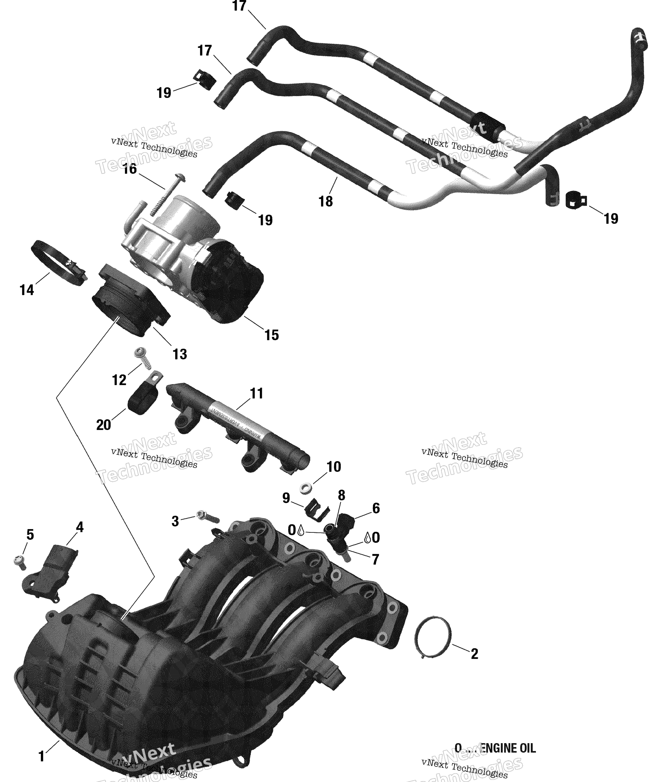 Воздушный впуск коллектор и Throttle кузов 900 Ace