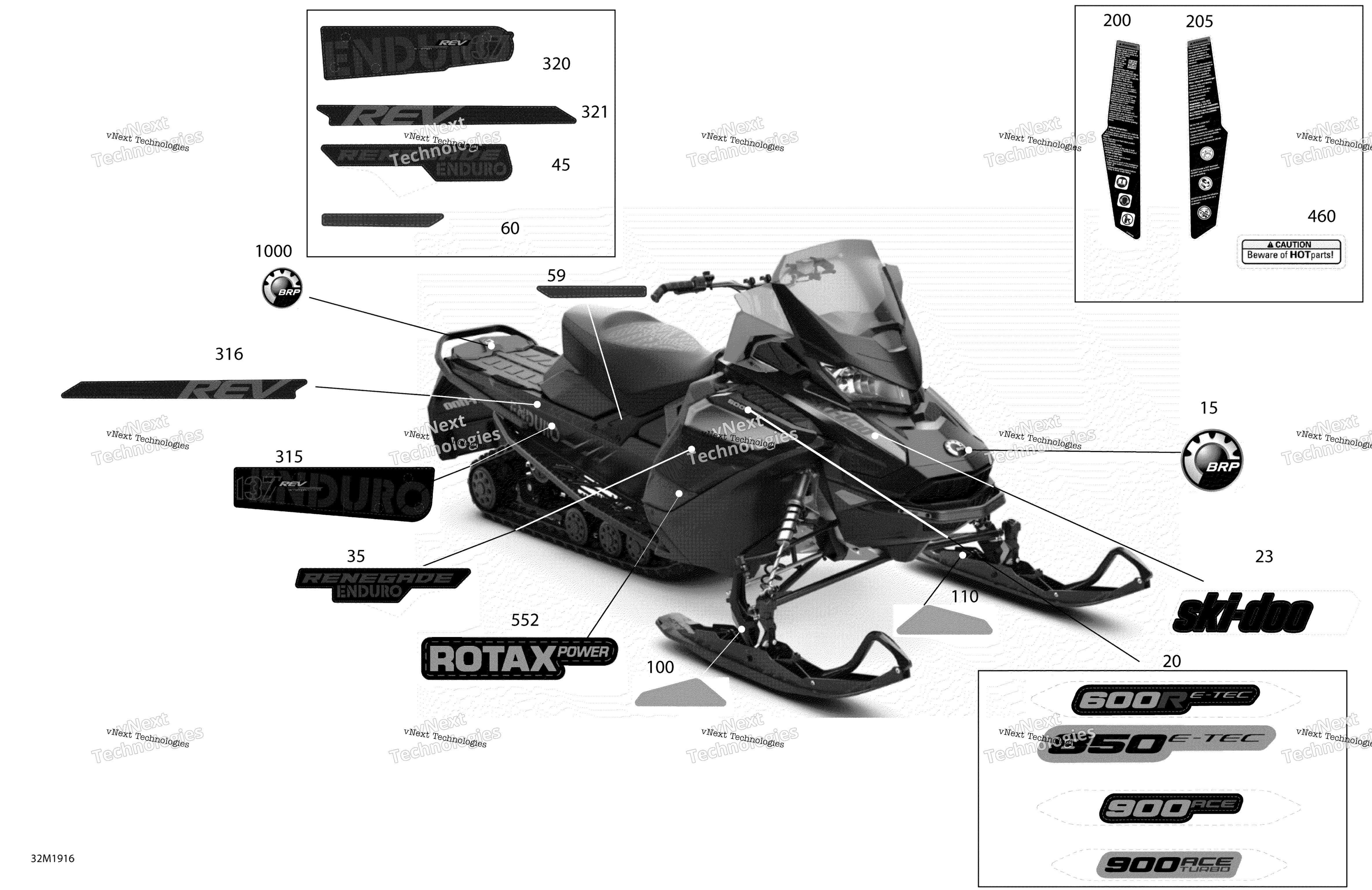 Наклейки - 900 Ace Turbo - Package Enduro