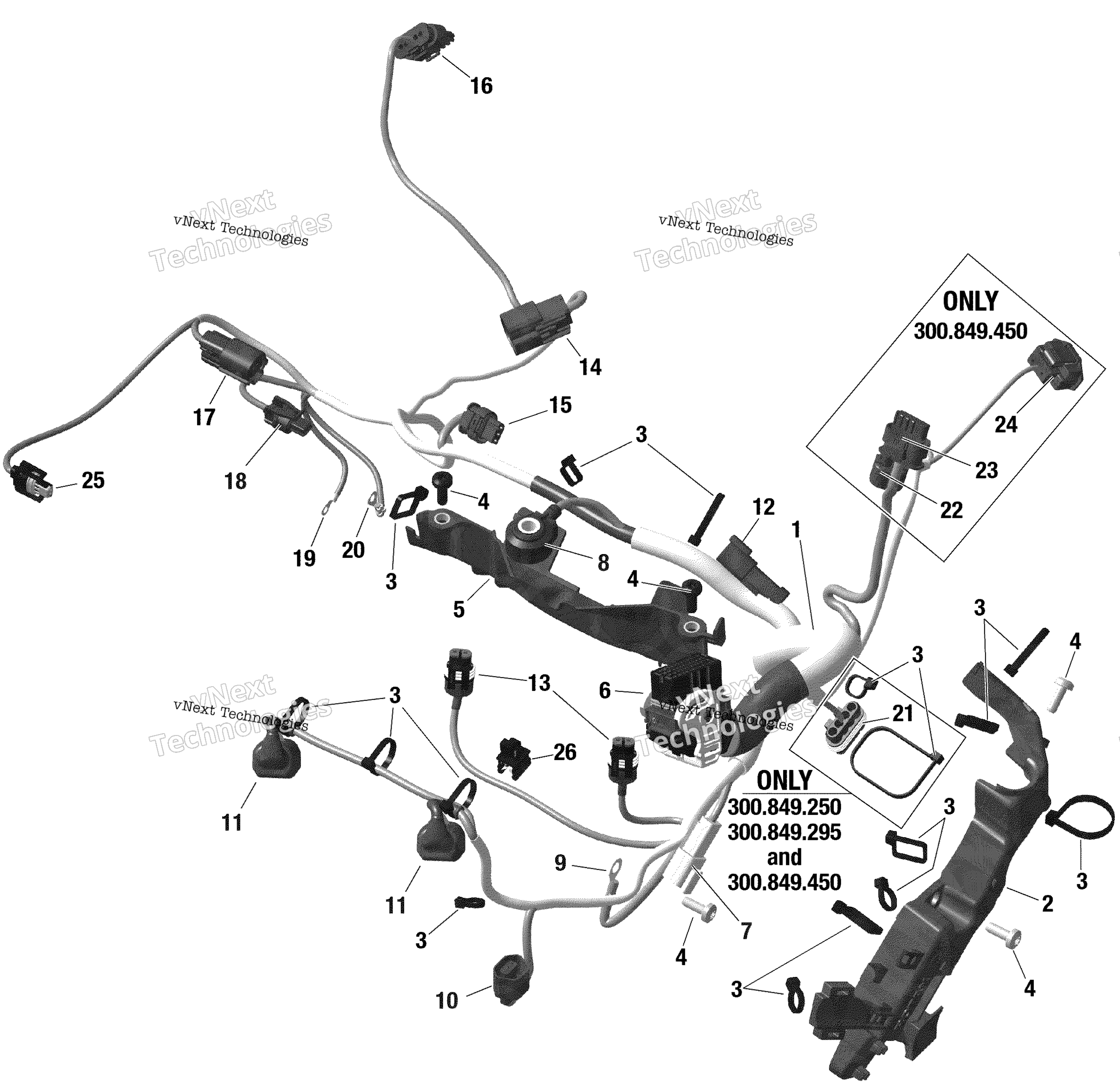 Электрооборудование - Engine Harness - 849