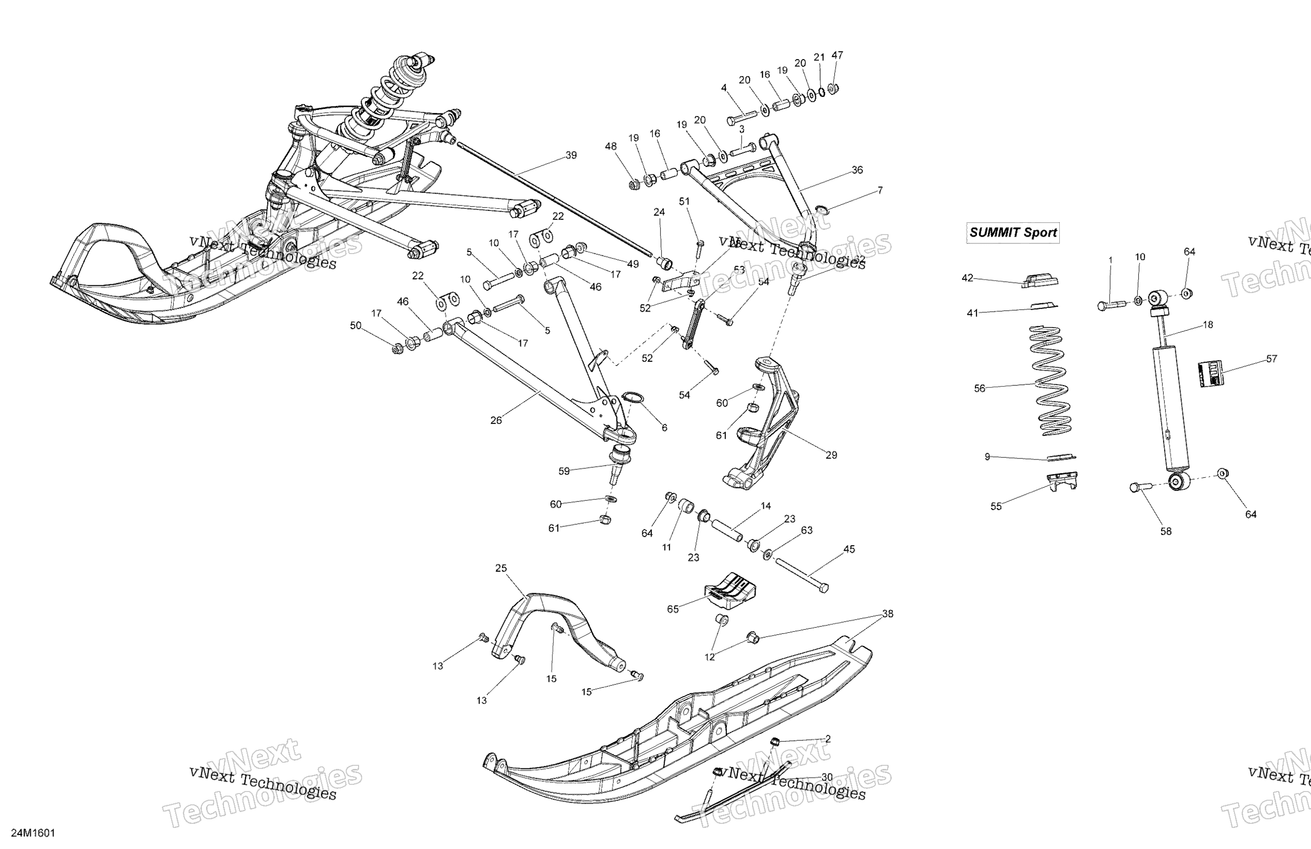 Передняя часть Suspension And Ski - 600 Carb